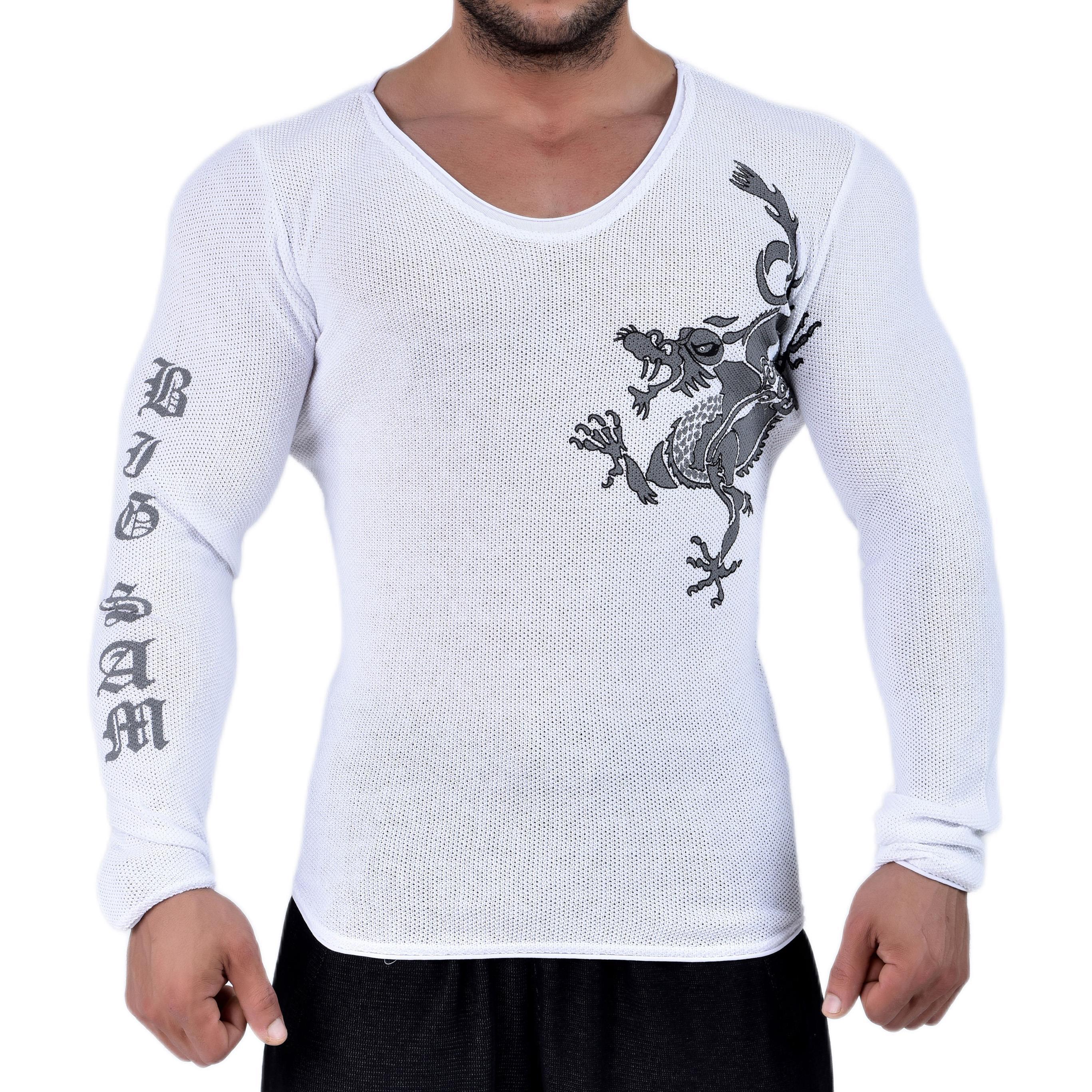 Ekru Slim Fit Spor Triko Big Sam 4564
