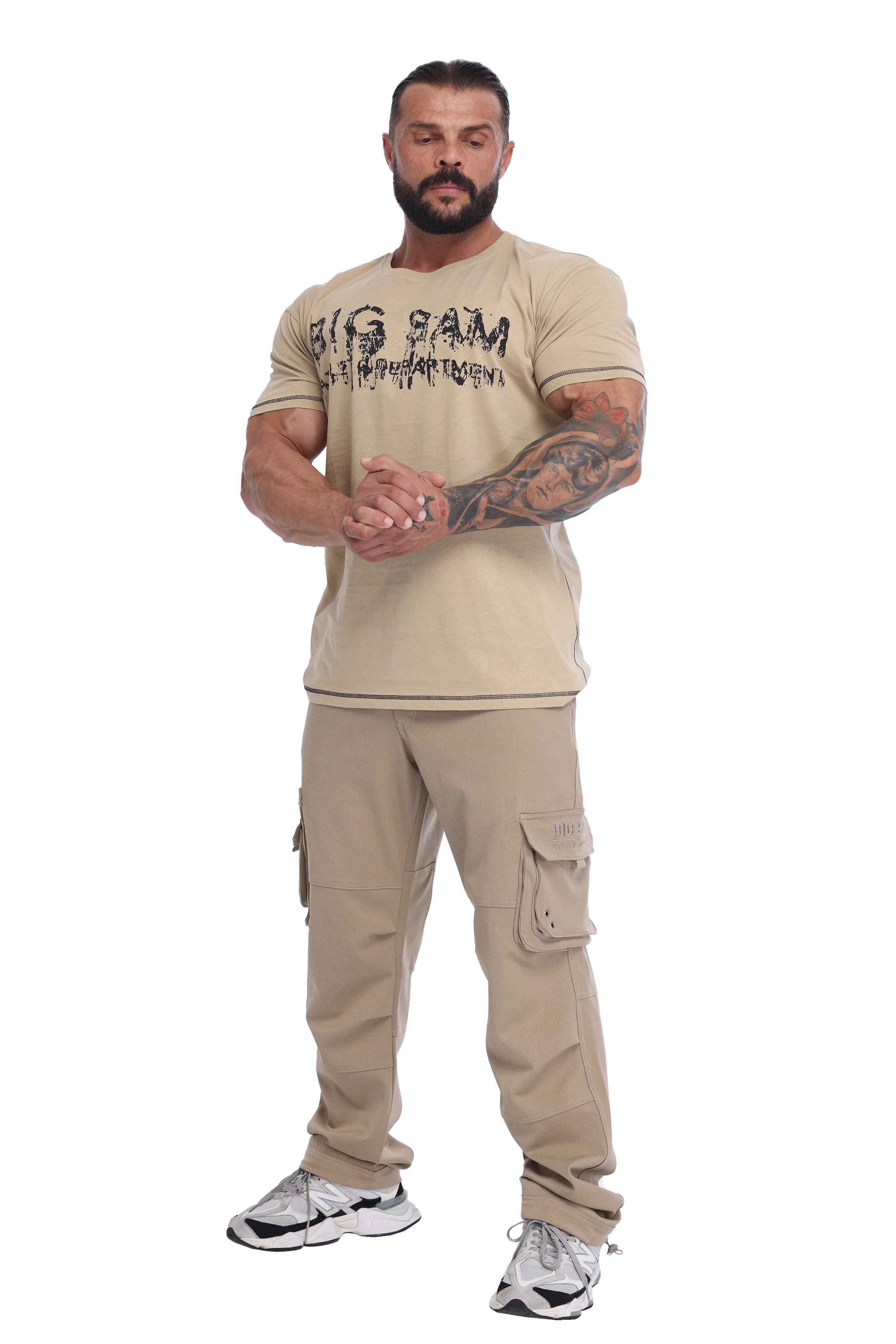 Erkek %100 Pamuk Regular Fit Desert Tişört Big Sam 2856