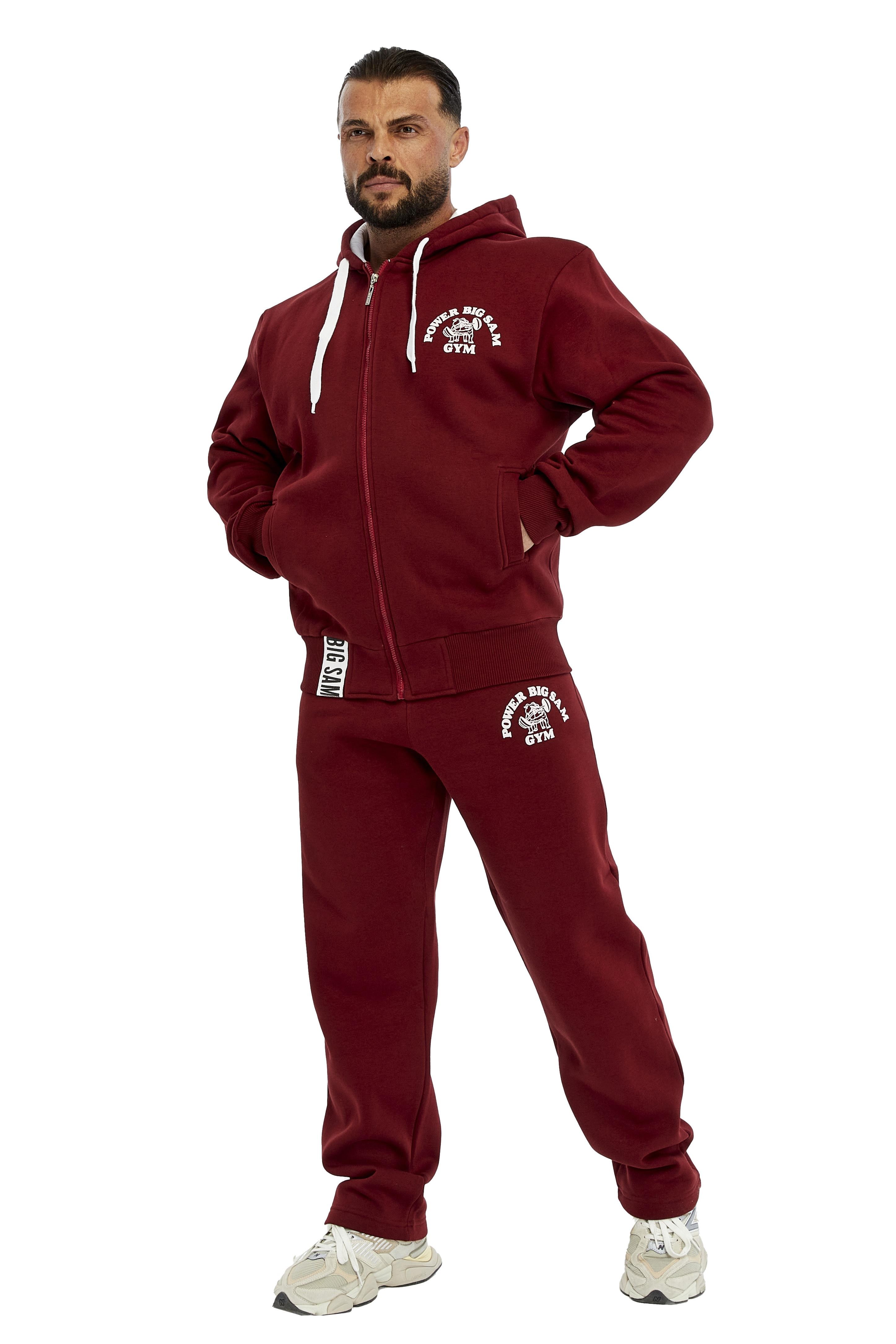 Erkek Bordo Kışlık Eşofman Altı Spor Pantolon Big Sam 975