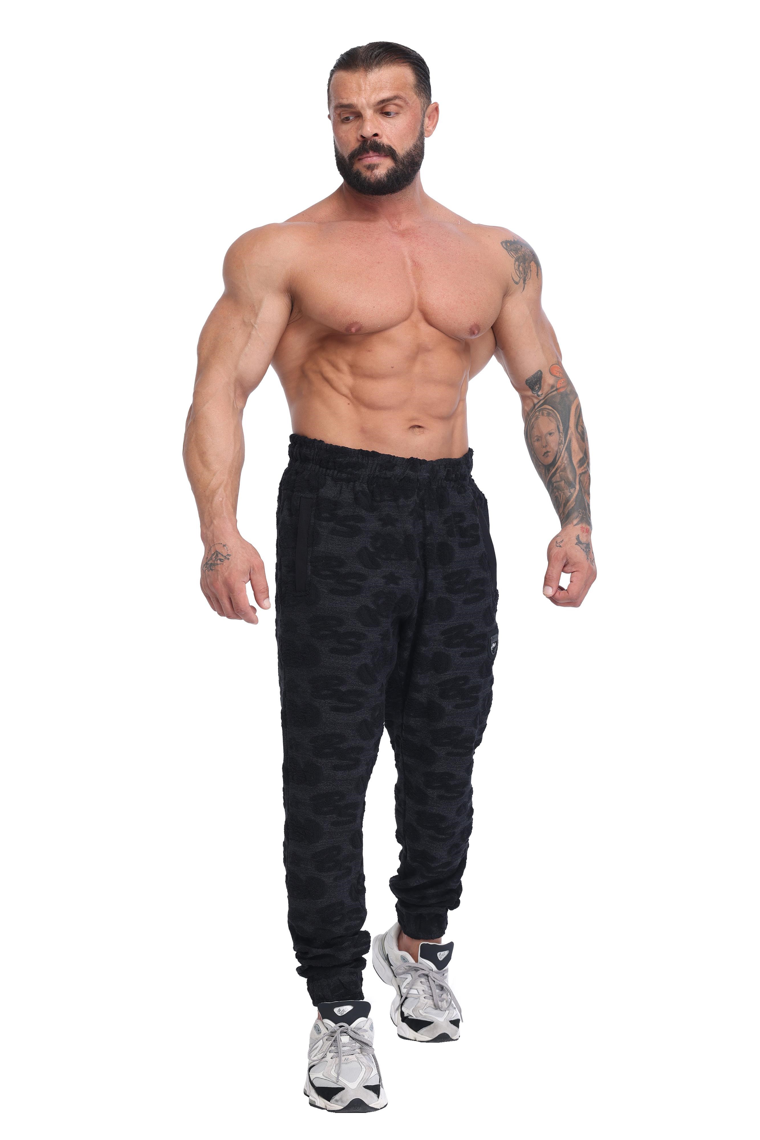 Erkek Havlu Jogger Pantolon Logolu Eşofman Altı BGSM PNT1345