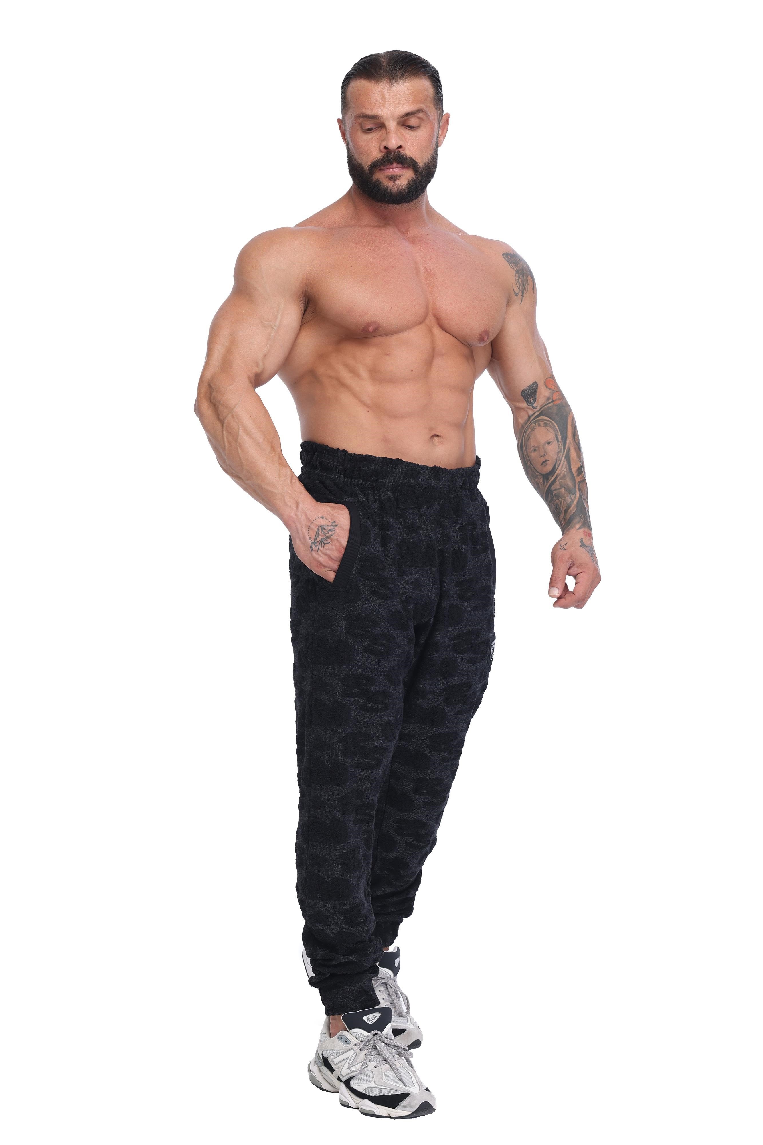 Erkek Havlu Jogger Pantolon Logolu Eşofman Altı BGSM PNT1345