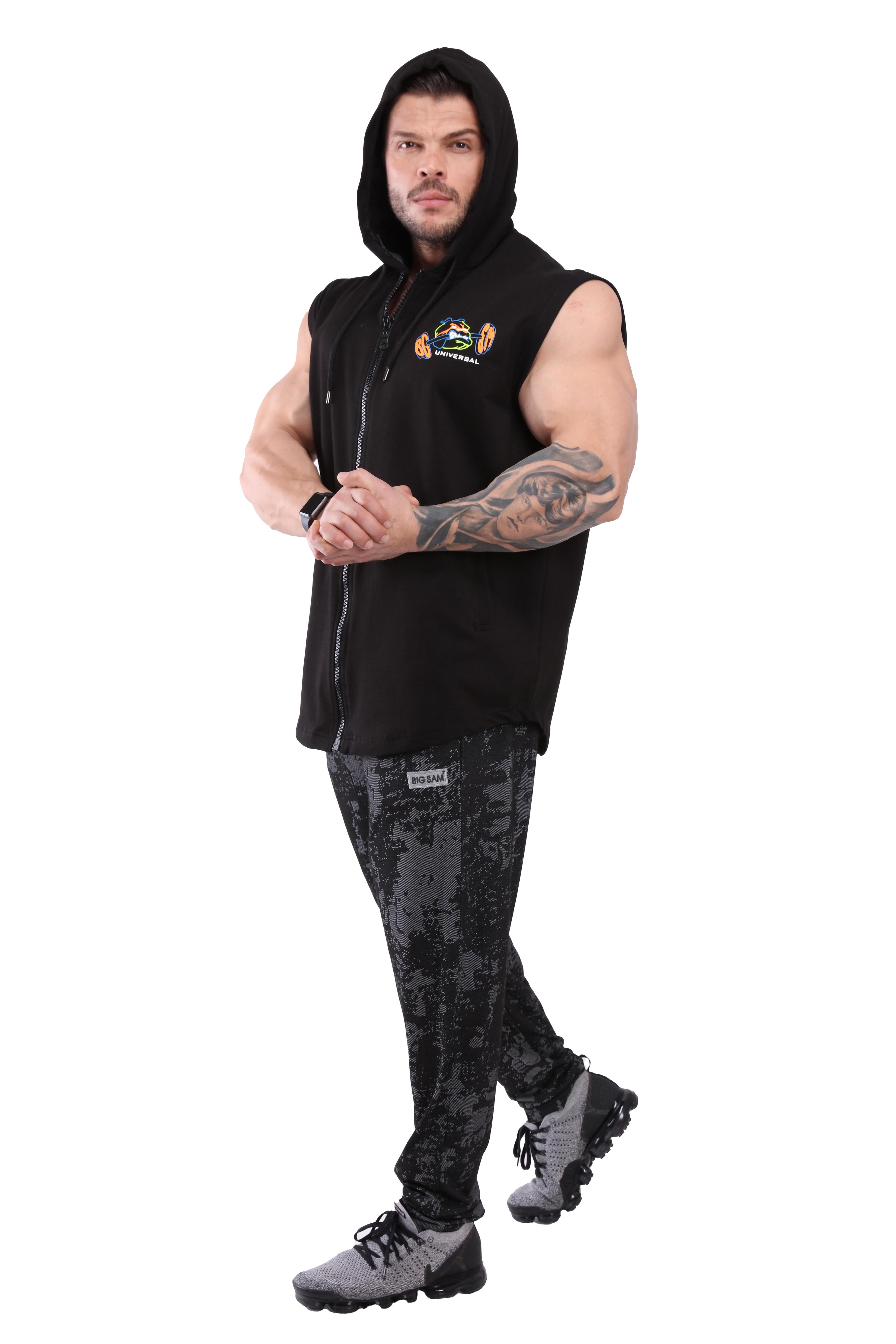 Erkek Kapşonlu Oversize Spor Yelek BGSM 3624