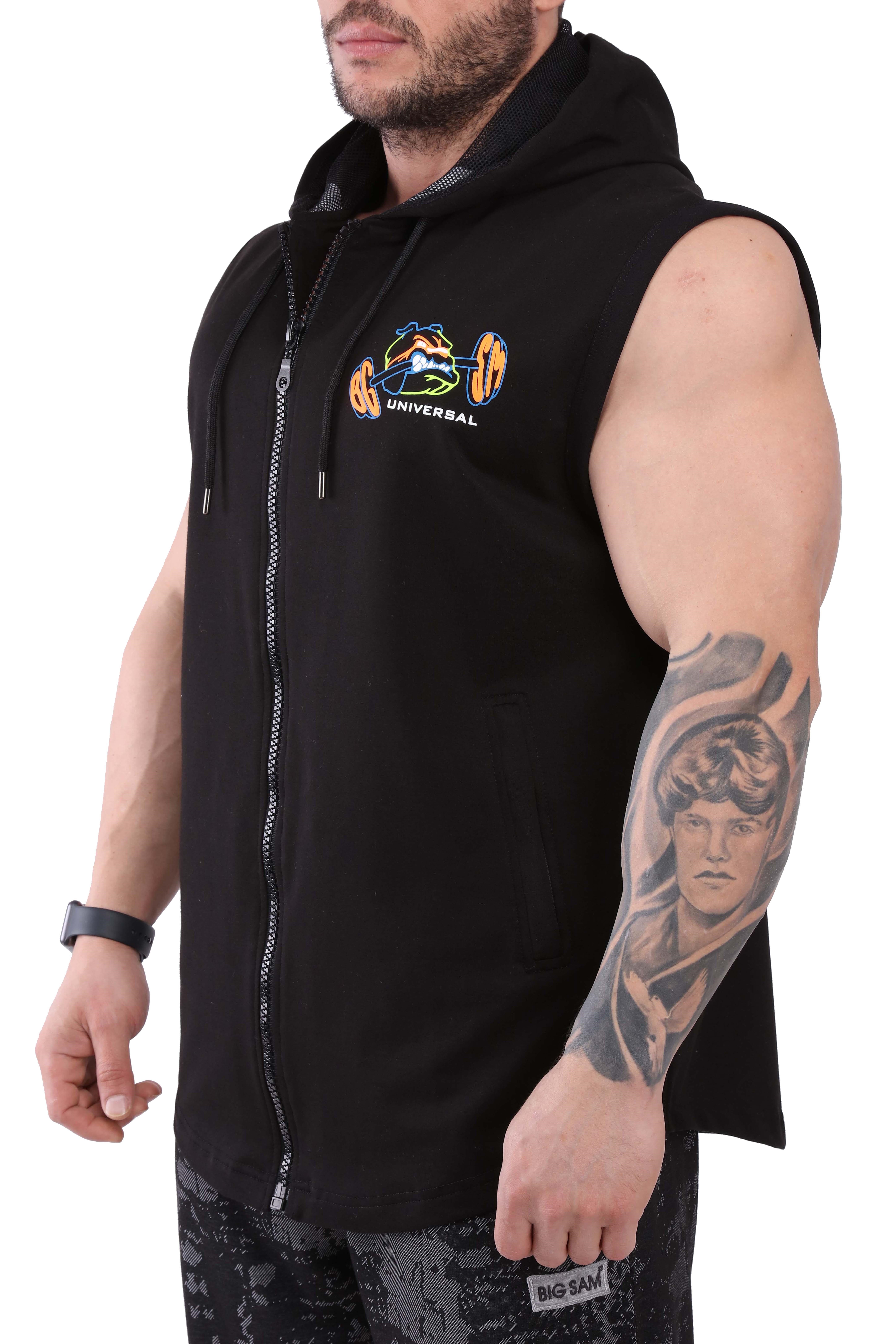 Erkek Kapşonlu Oversize Spor Yelek BGSM 3624