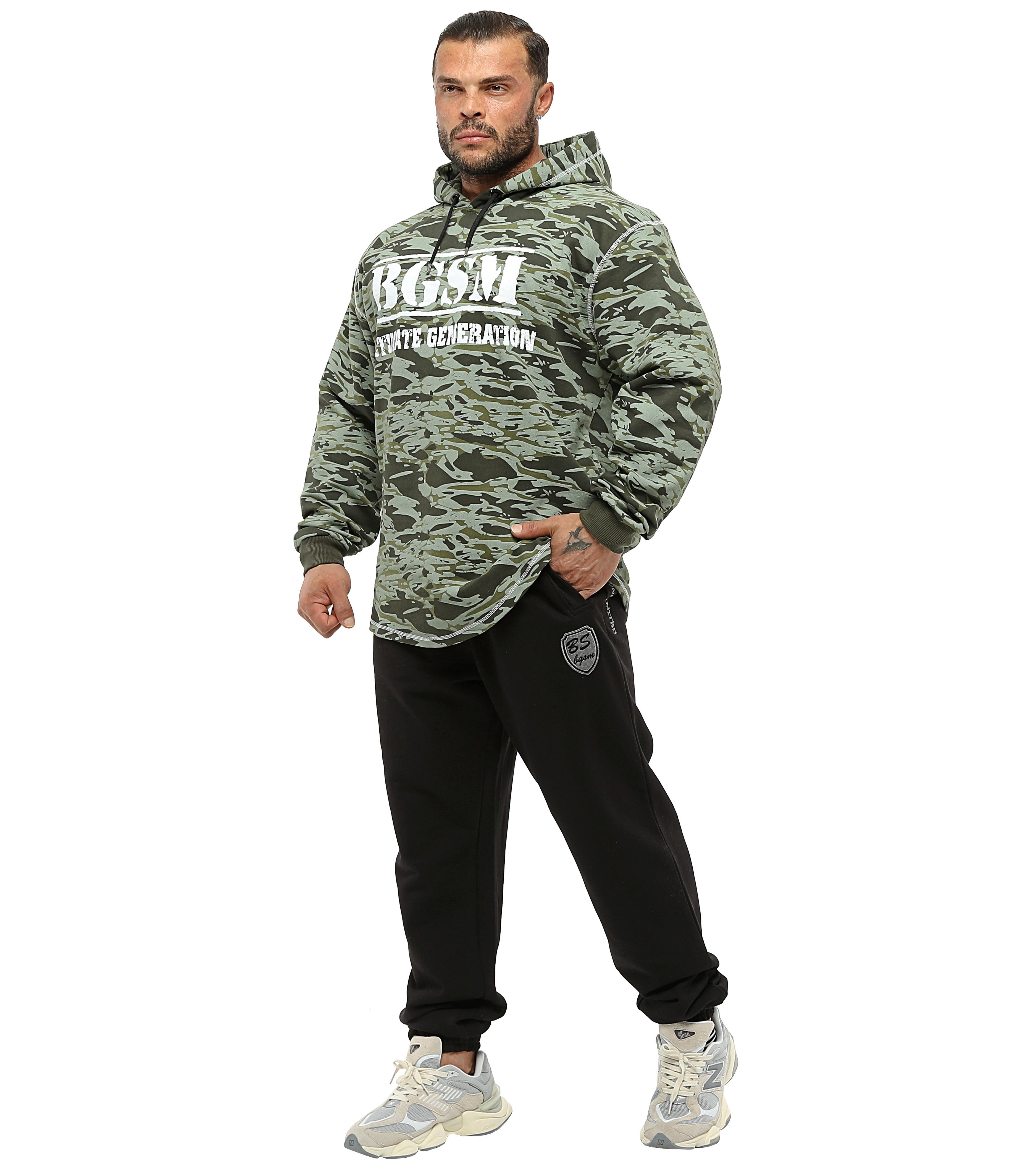 Erkek Kapşonlu Sweatshirt Kışlık Oversize Kamuflaj 4721