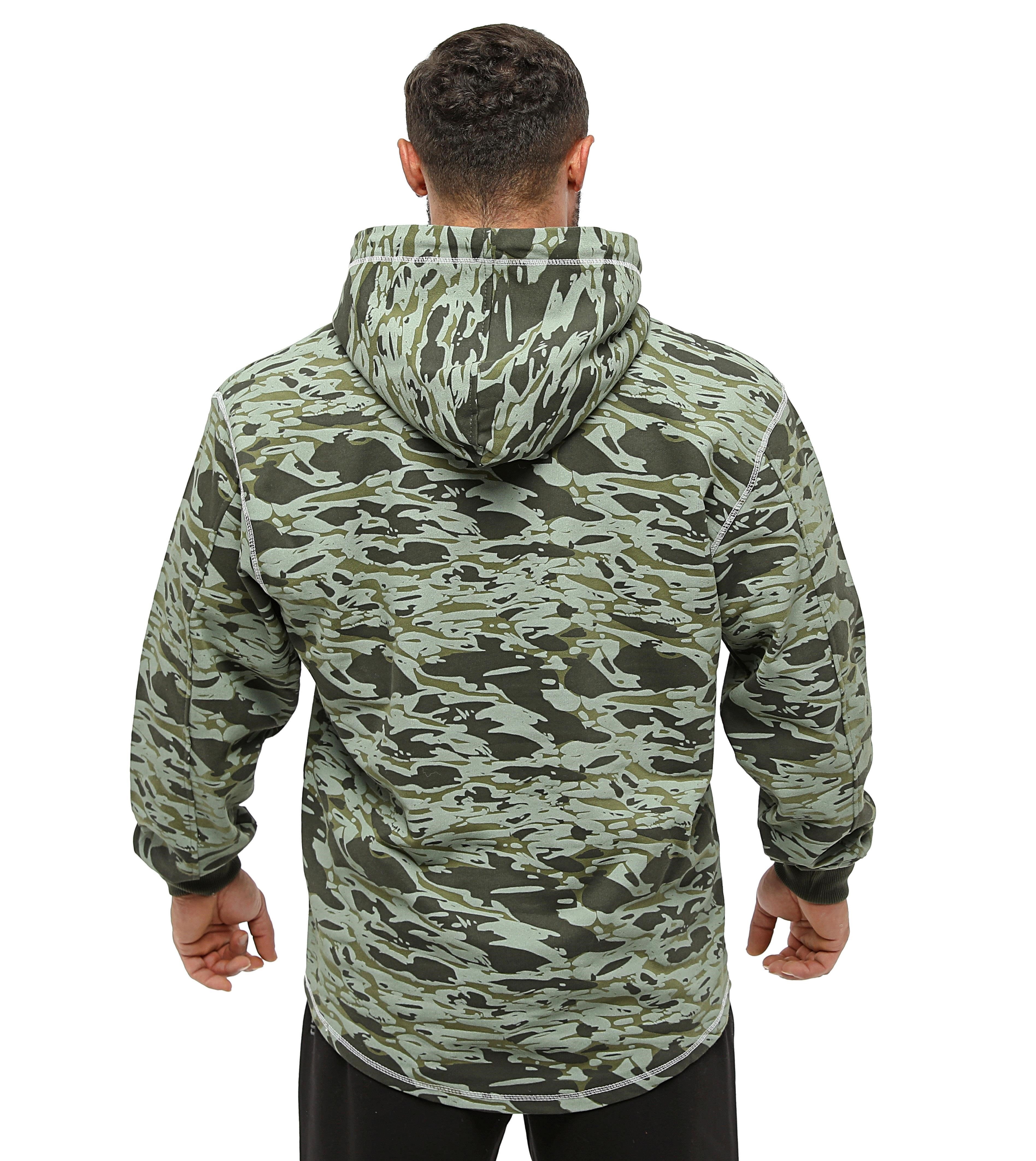 Erkek Kapşonlu Sweatshirt Kışlık Oversize Kamuflaj 4721