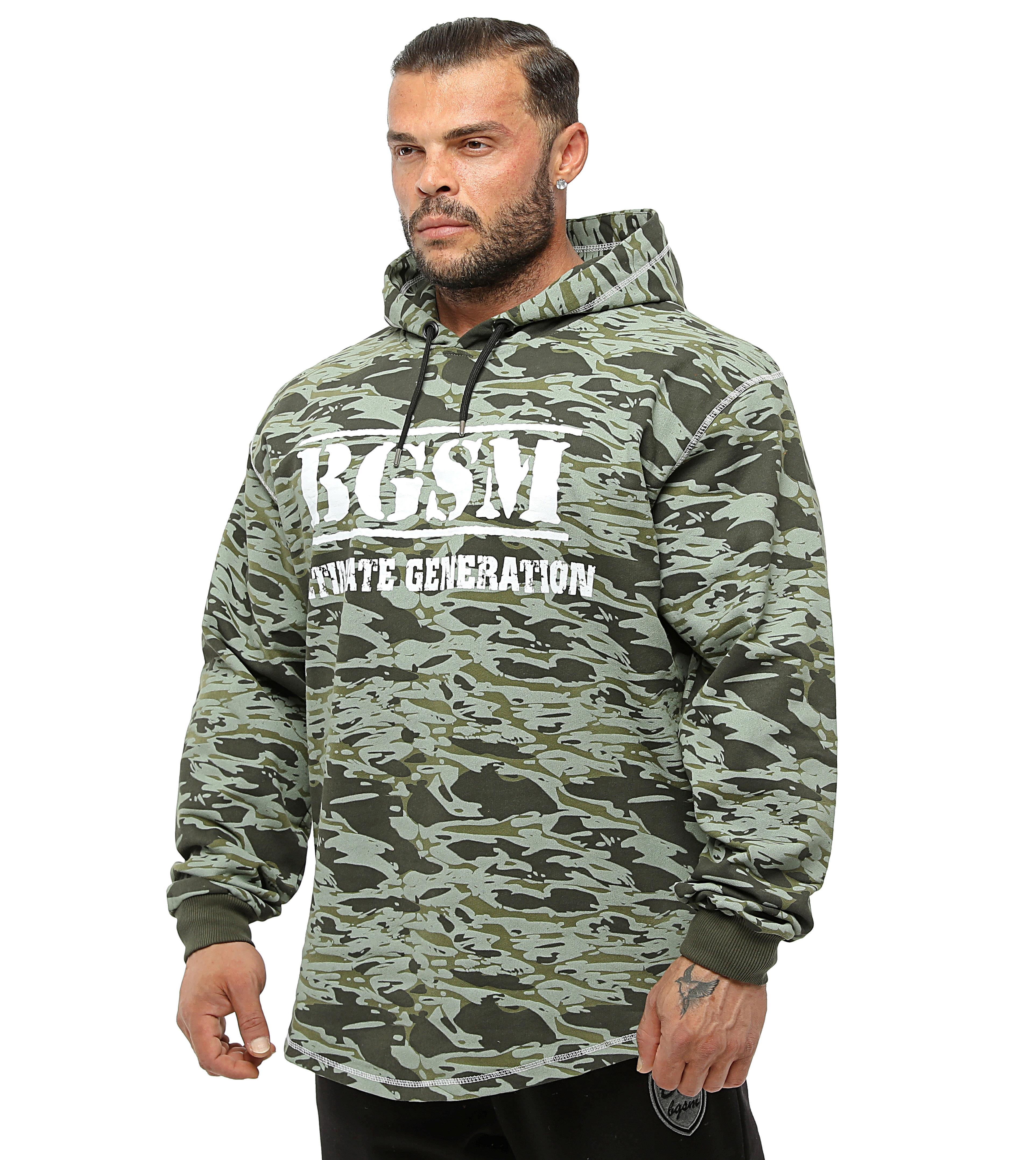 Erkek Kapşonlu Sweatshirt Kışlık Oversize Kamuflaj 4721