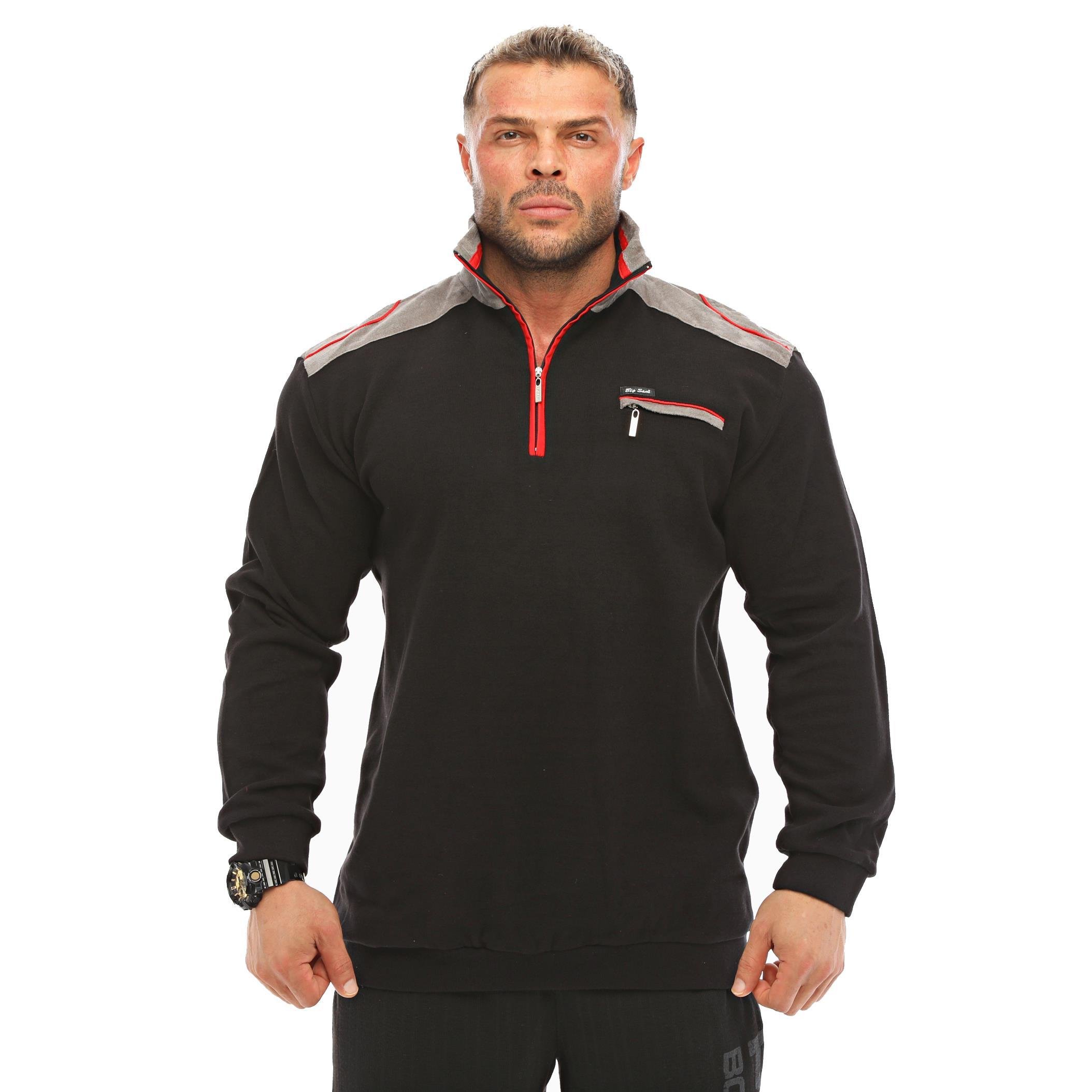 Erkek Kışlık Causal Siyah Sweatshirt Big Sam 4664