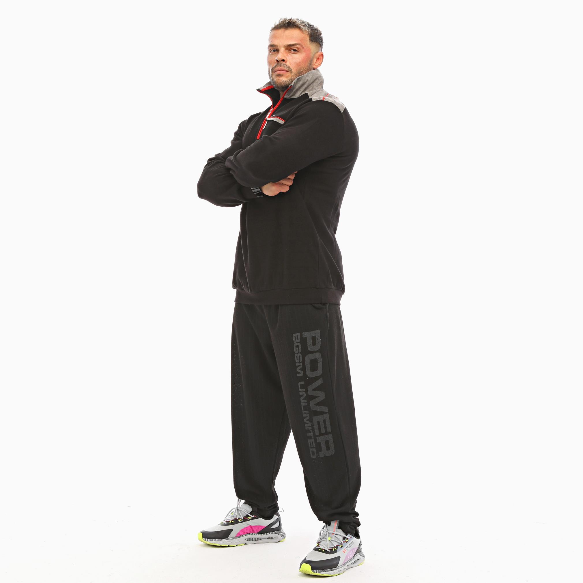 Erkek Kışlık Causal Siyah Sweatshirt Big Sam 4664