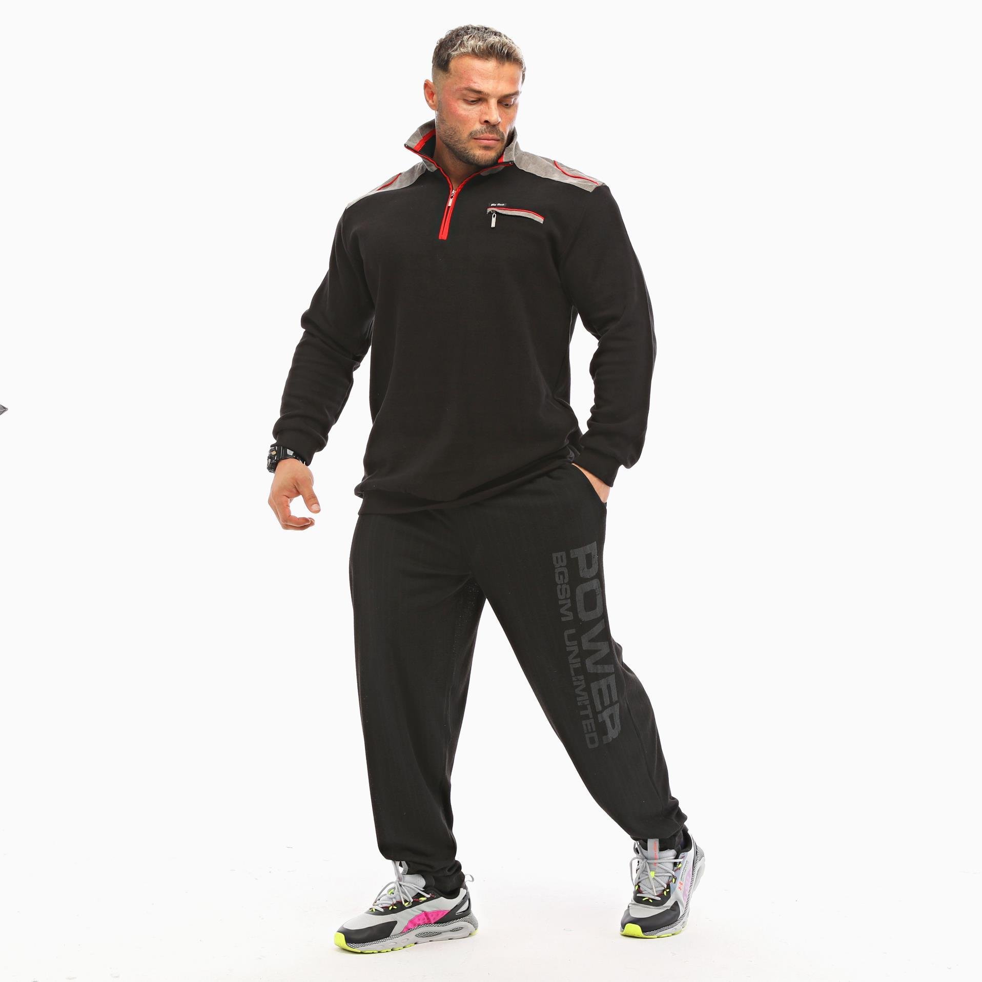 Erkek Kışlık Causal Siyah Sweatshirt Big Sam 4664