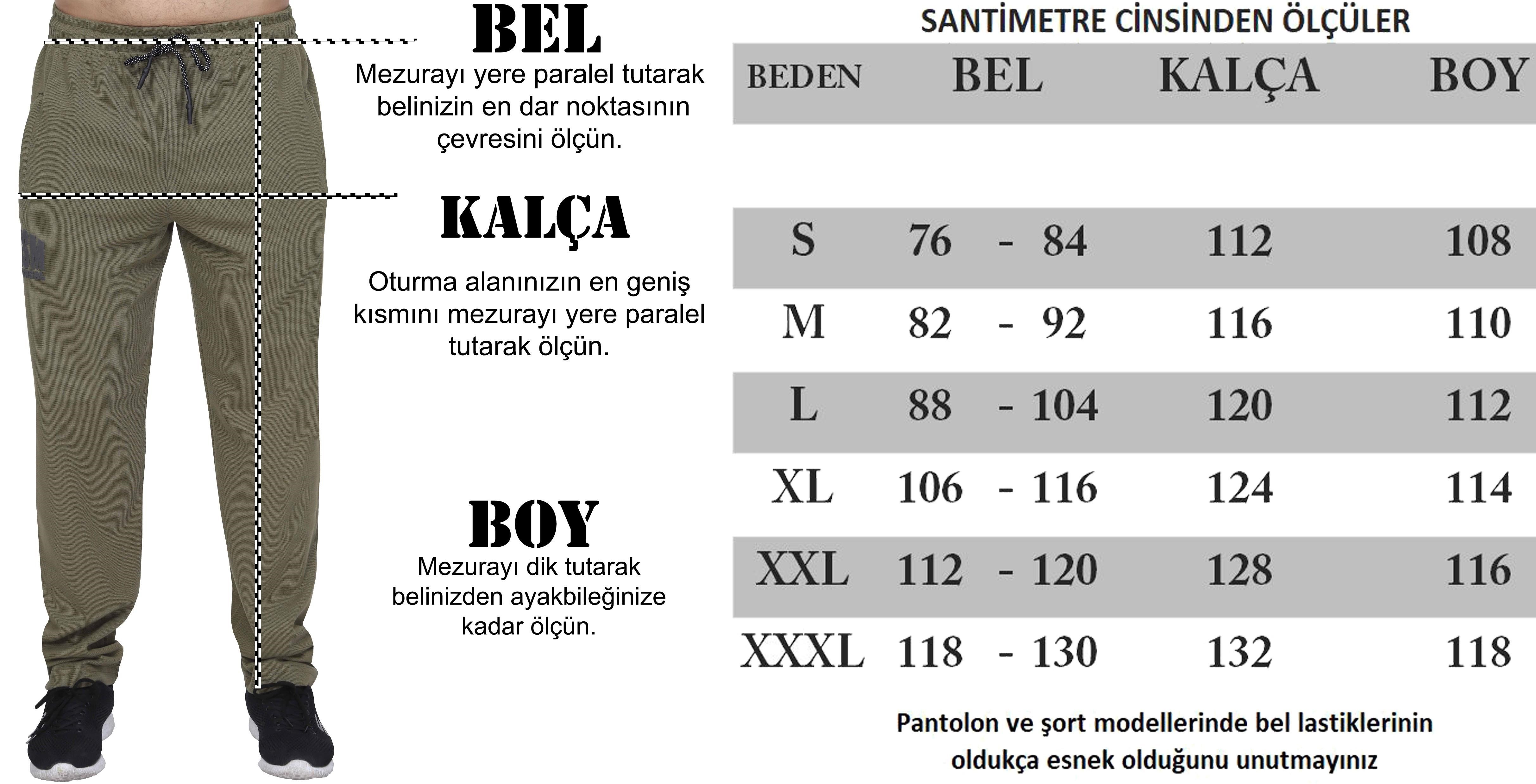 Erkek Kışlık Eşofman Altı | Rahat Kesim, Haki