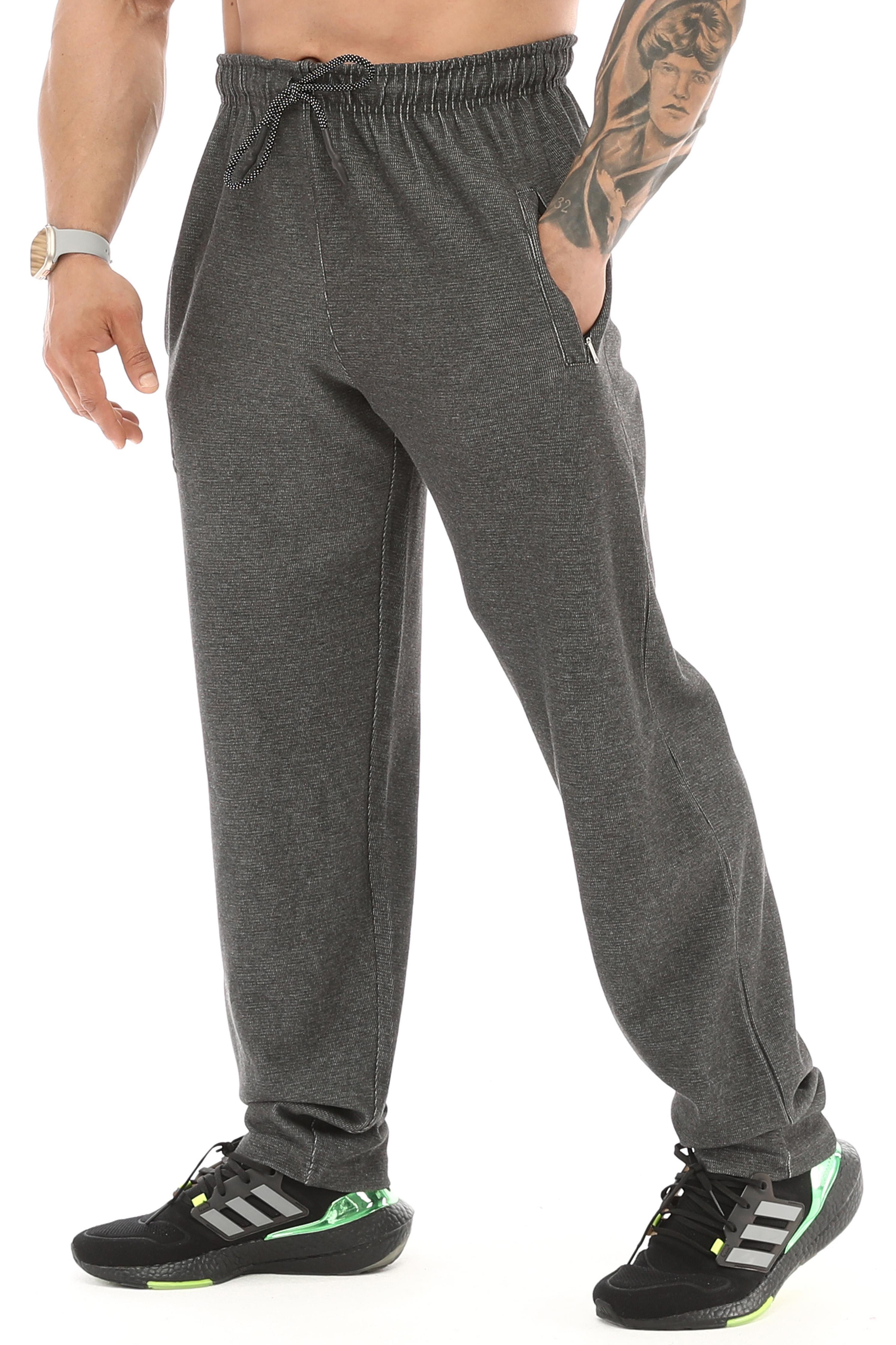 Erkek Loose Fit Baggy Eşofman Altı, Fermuarlı Cepli Spor Pantolon BGSM 1190