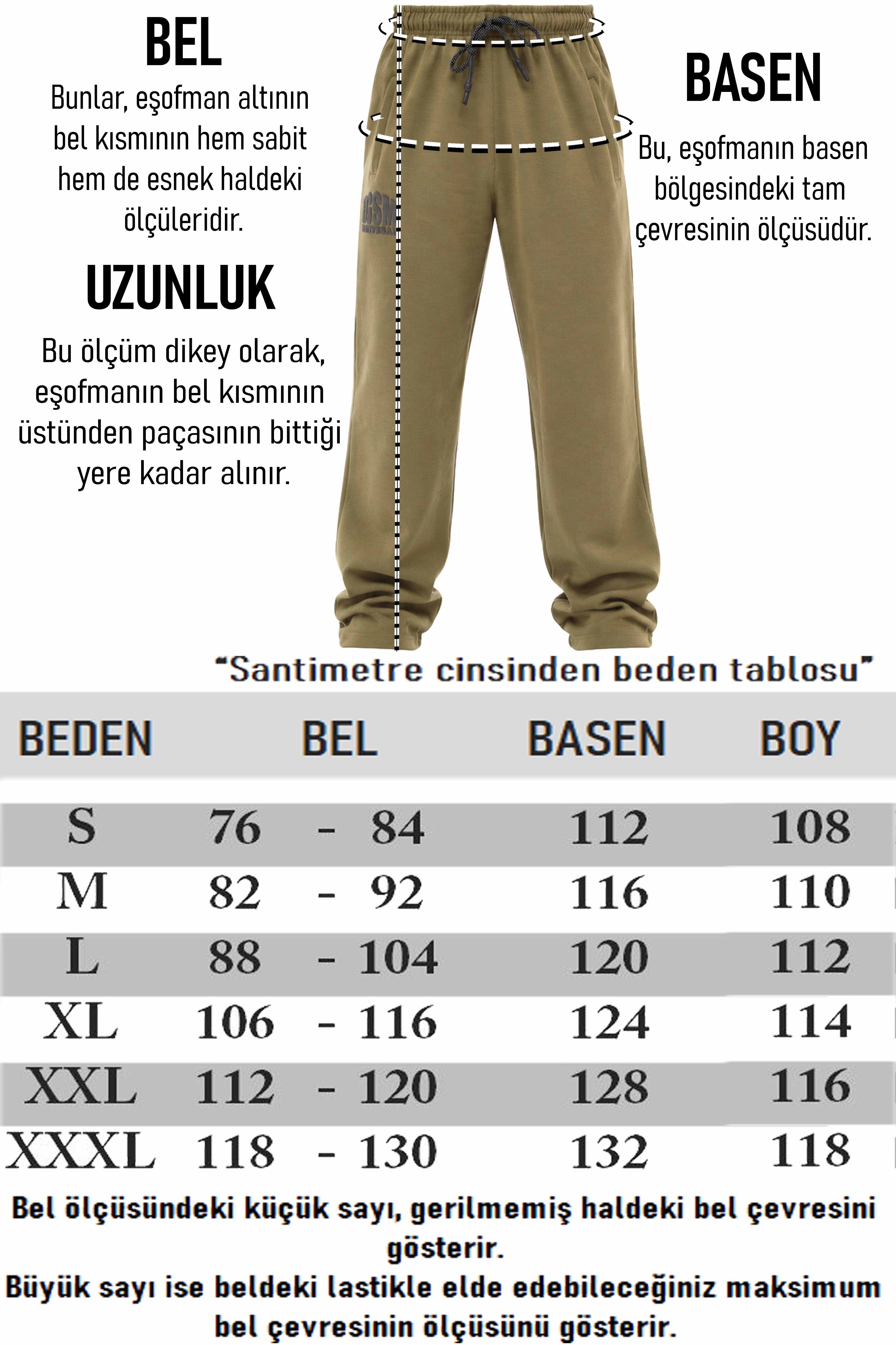 Erkek Loose Fit Baggy Eşofman Altı, Fermuarlı Cepli Spor Pantolon BGSM 1191