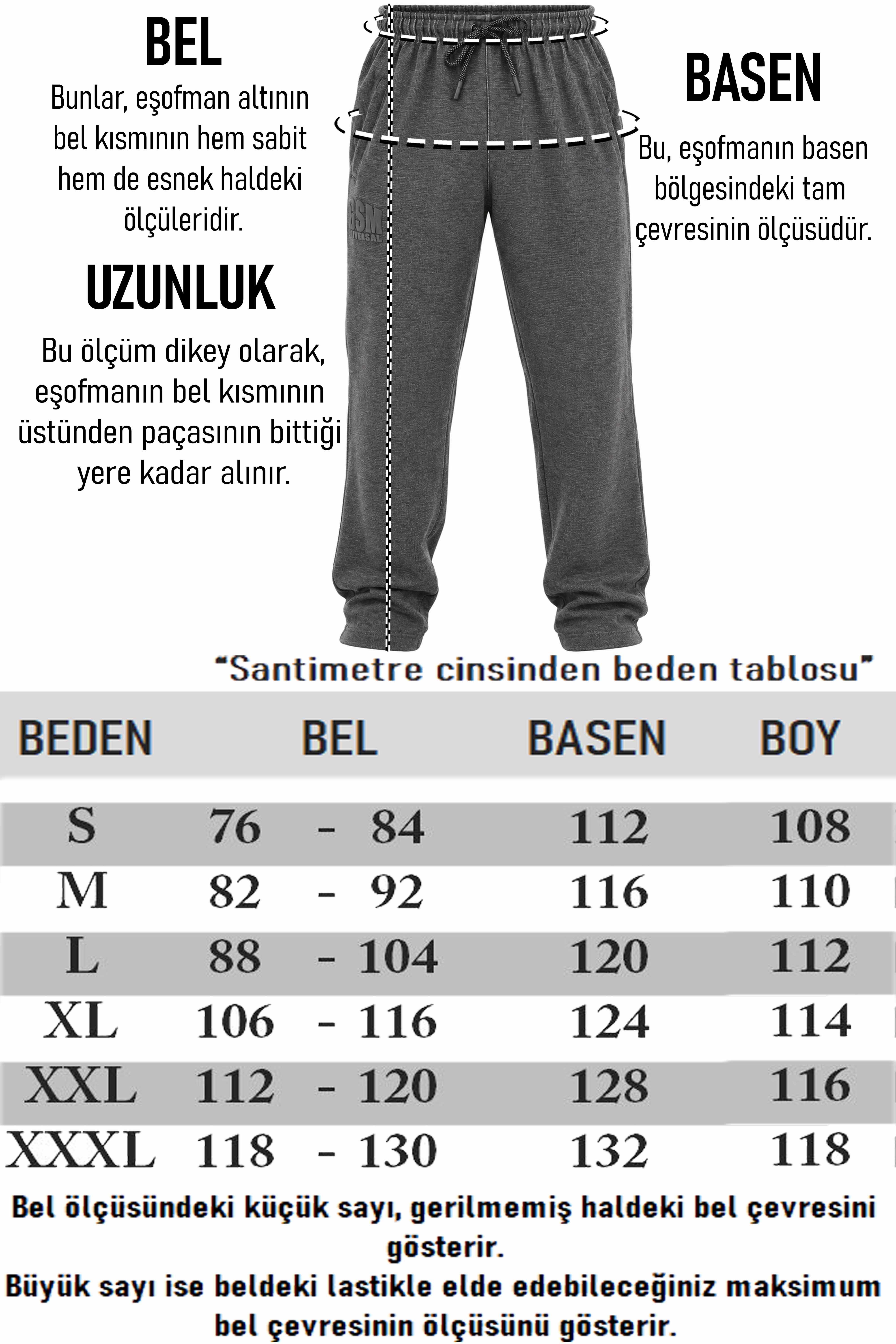 Erkek Loose Fit Baggy Eşofman Altı, Fermuarlı Cepli Spor Pantolon BGSM 1190