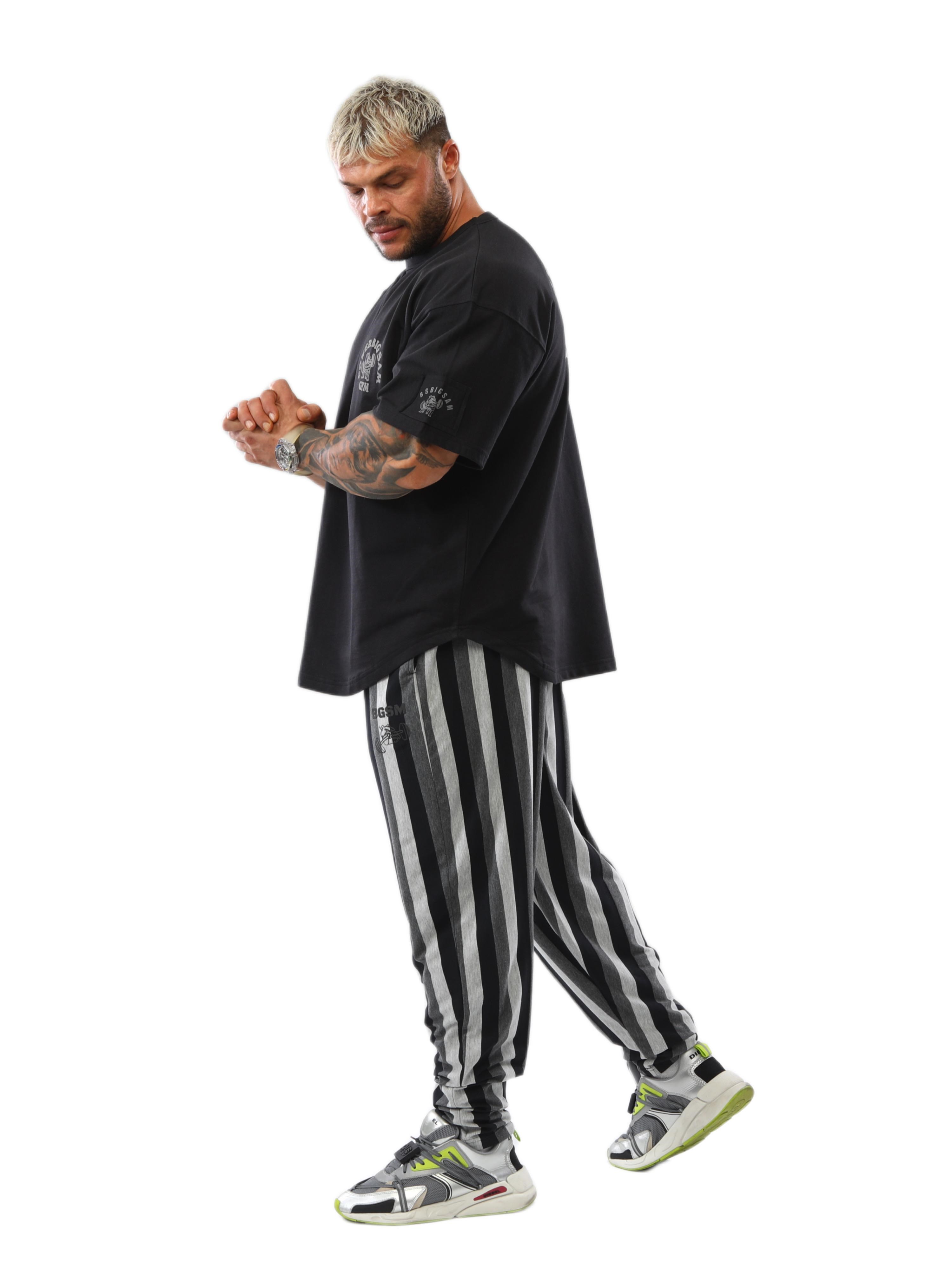 Erkek Loose Fit Çizgili Eşofman Altı BGSM PNT1357