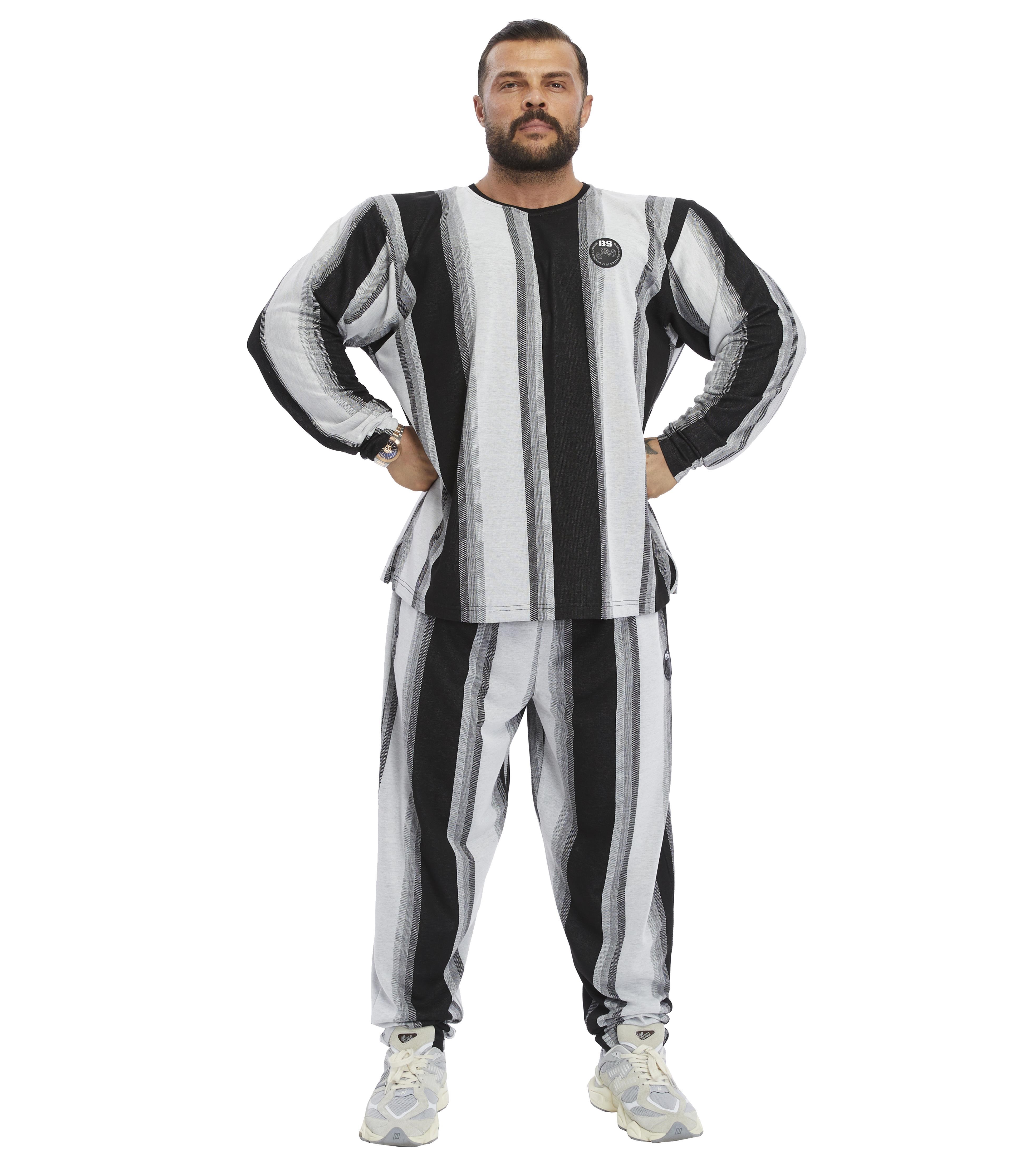 Erkek Loose Fit Çizgili Eşofman Altı BGSM PNT1404