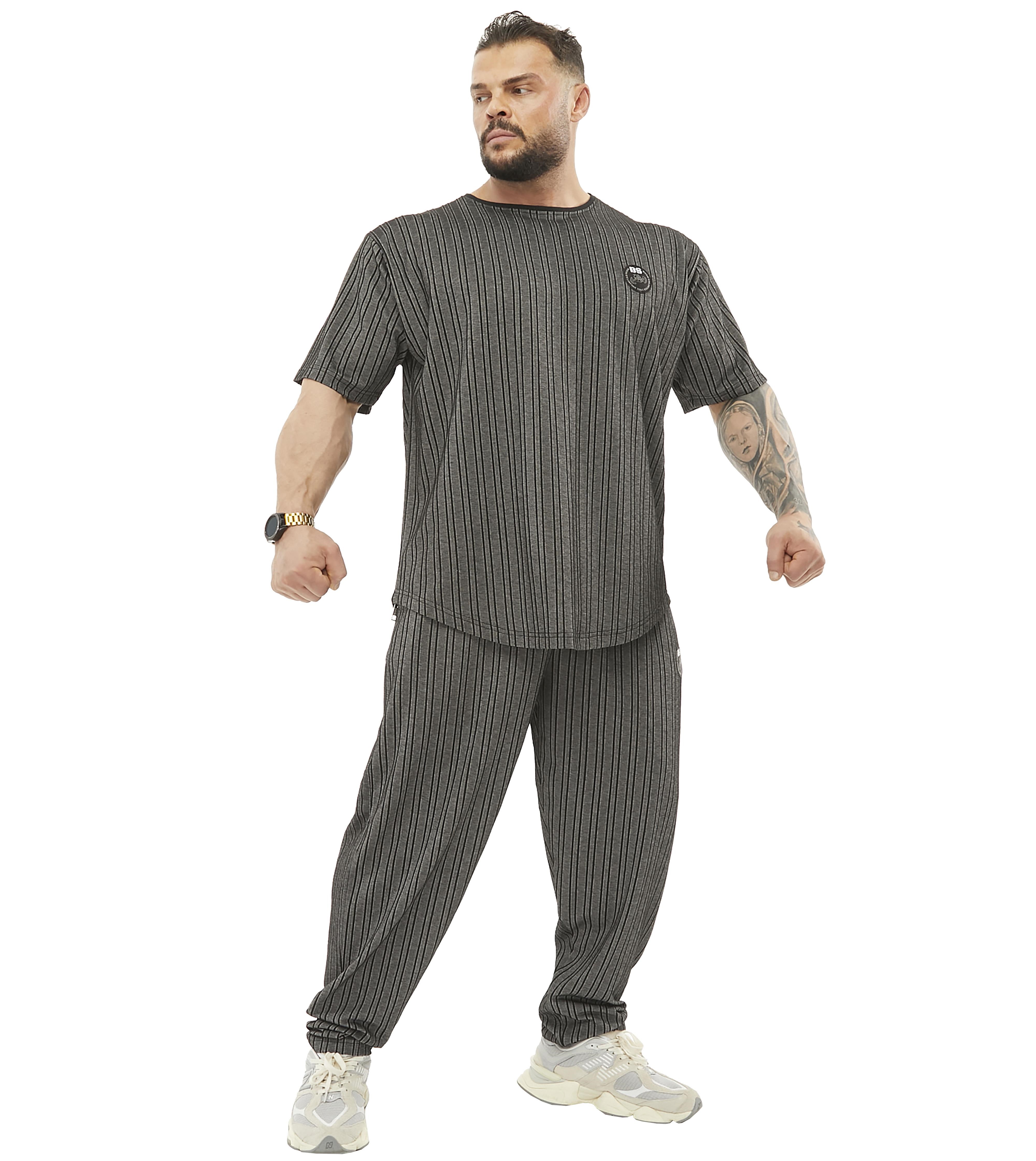 Erkek Loose Fit Eşofman Altı Çizgili Body Pantolon BGSM PNT1391