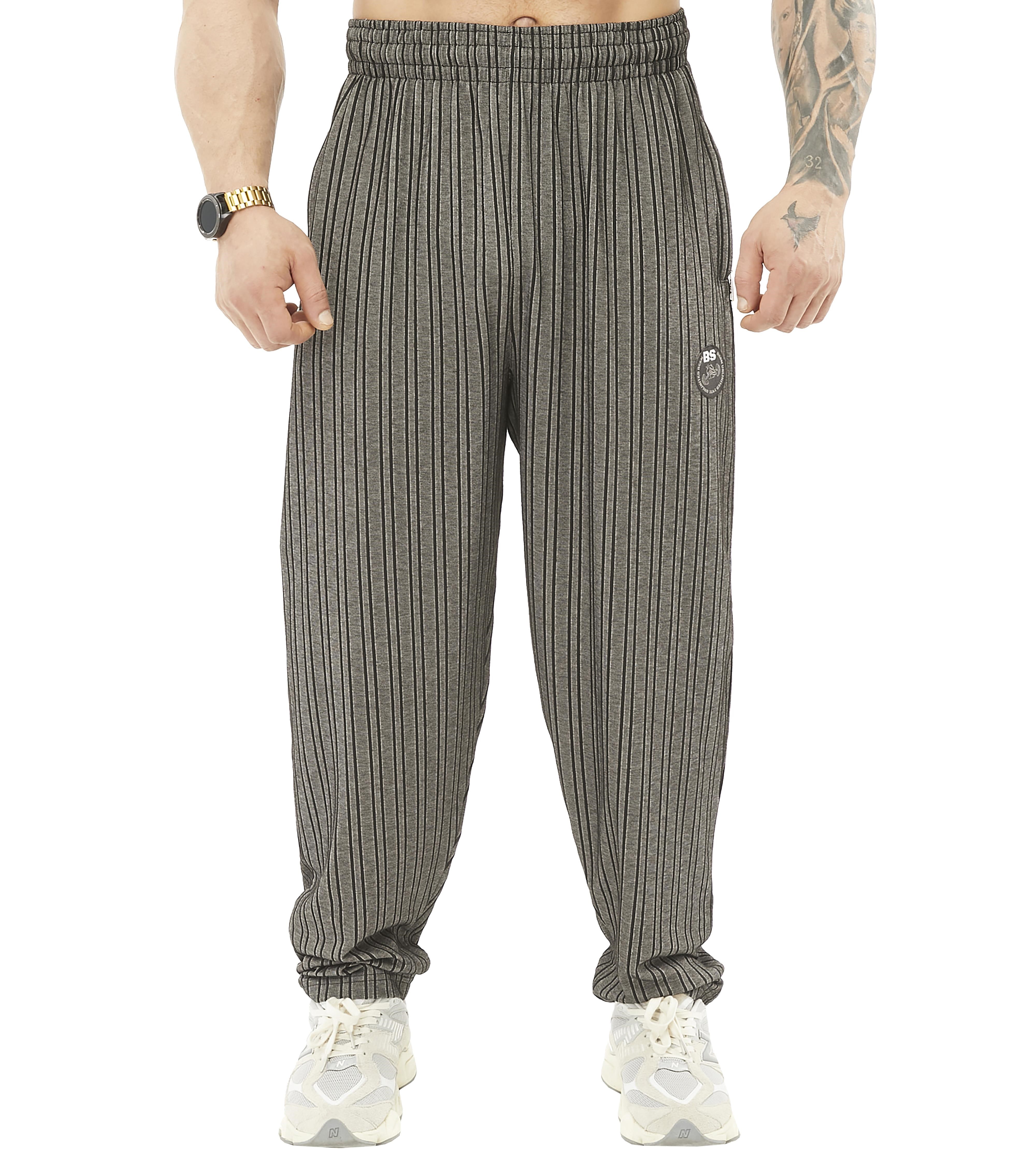 Erkek Loose Fit Eşofman Altı Çizgili Body Pantolon BGSM PNT1391