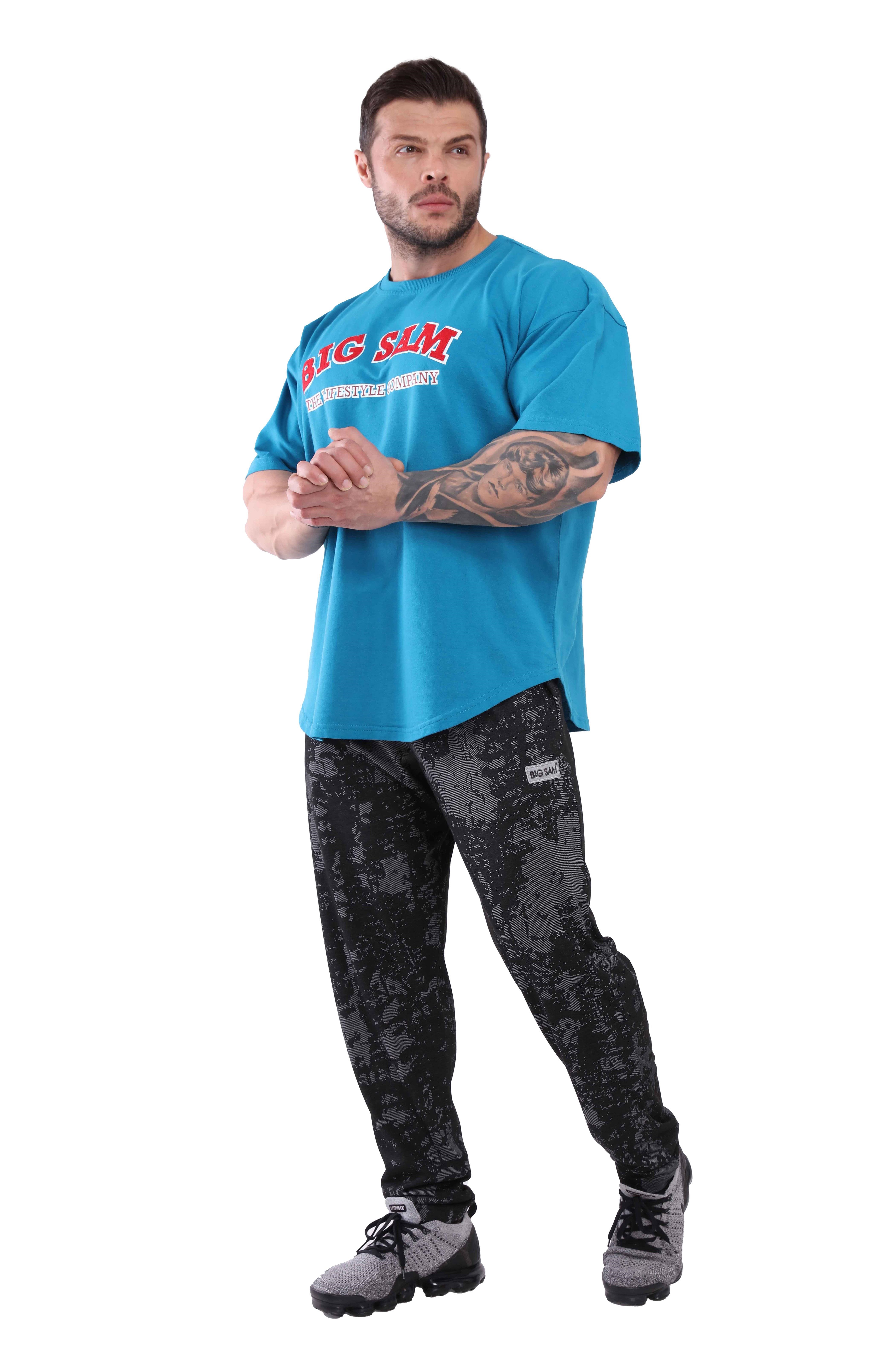 Erkek Oversize %100 Pamuk Spor Tişört, Vücut Geliştirme Antrenman Üstü Big Sam 3108
