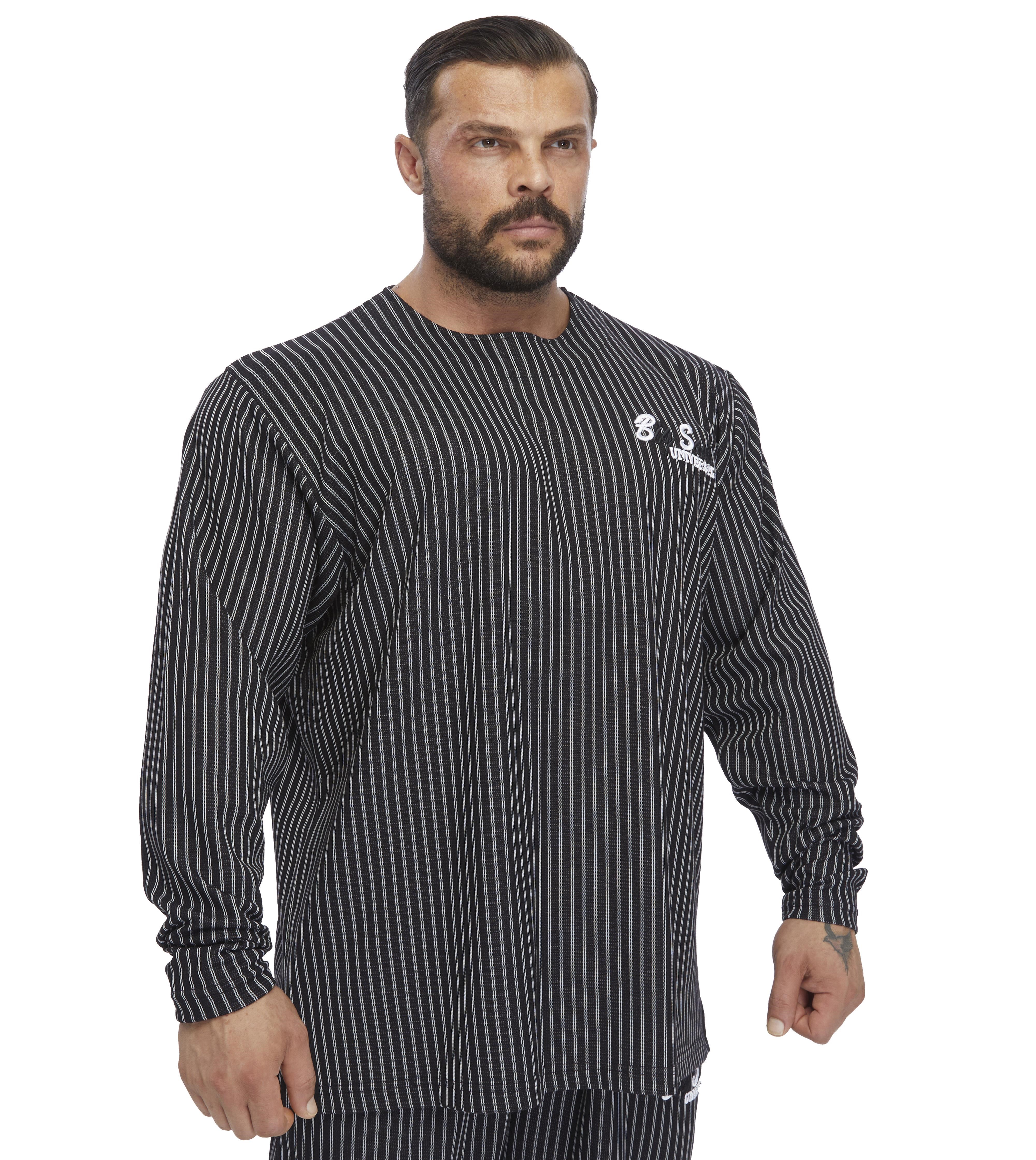 Erkek Oversize Çizgili Sweatshirt Big Sam 4740