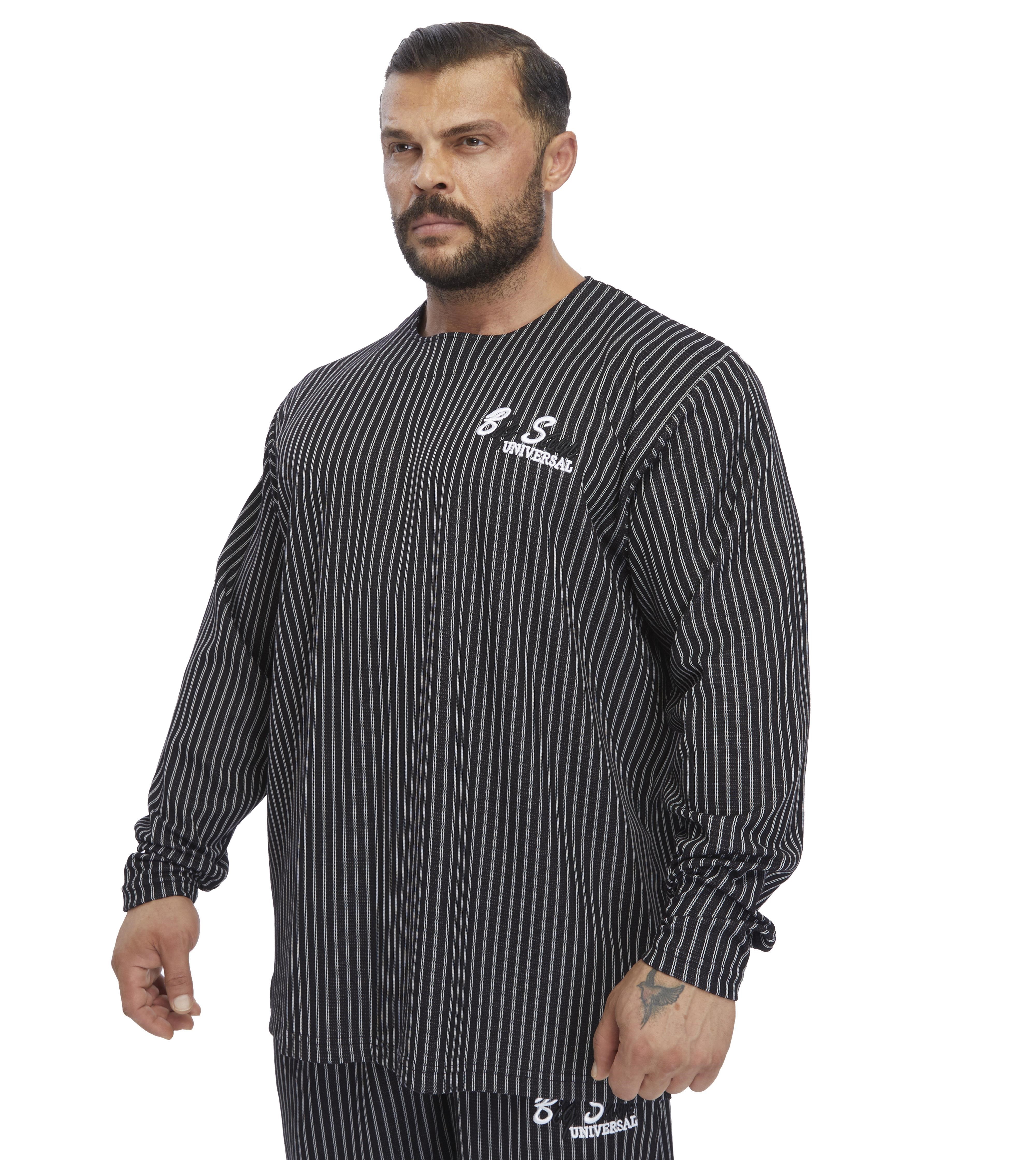 Erkek Oversize Çizgili Sweatshirt Big Sam 4740
