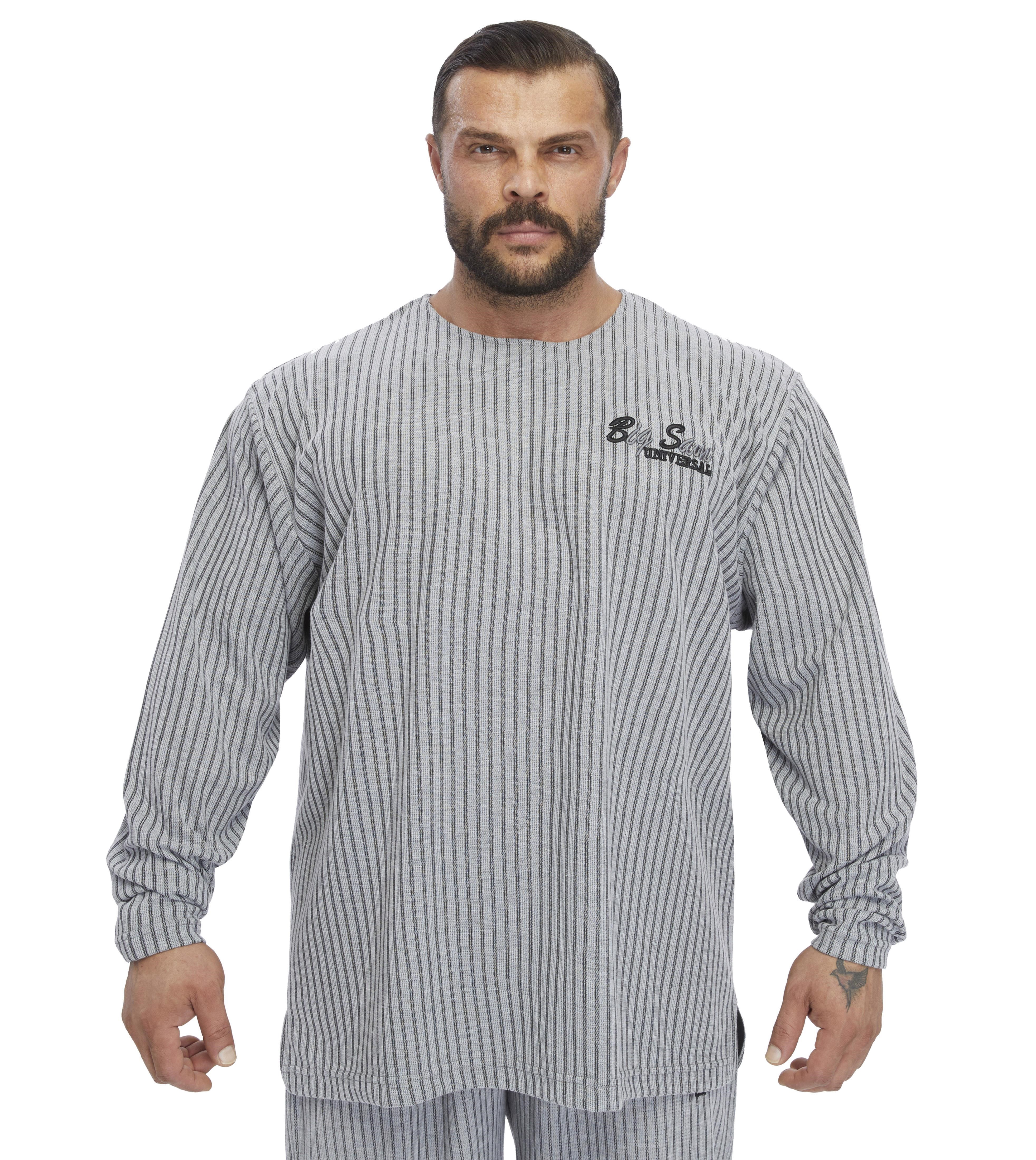 Erkek Oversize Çizgili Sweatshirt Big Sam 4740