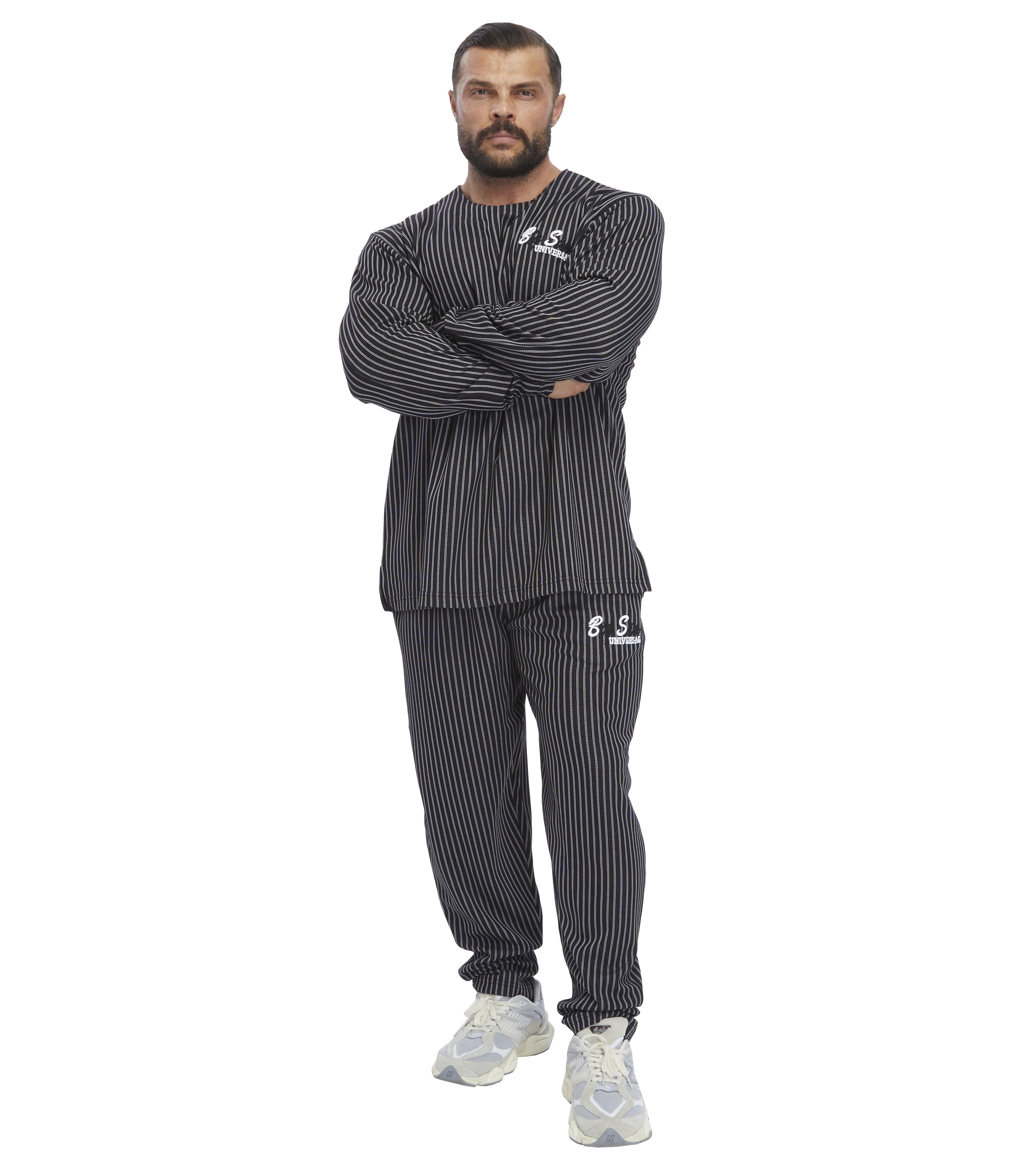 Erkek Oversize Çizgili Sweatshirt Big Sam 4740