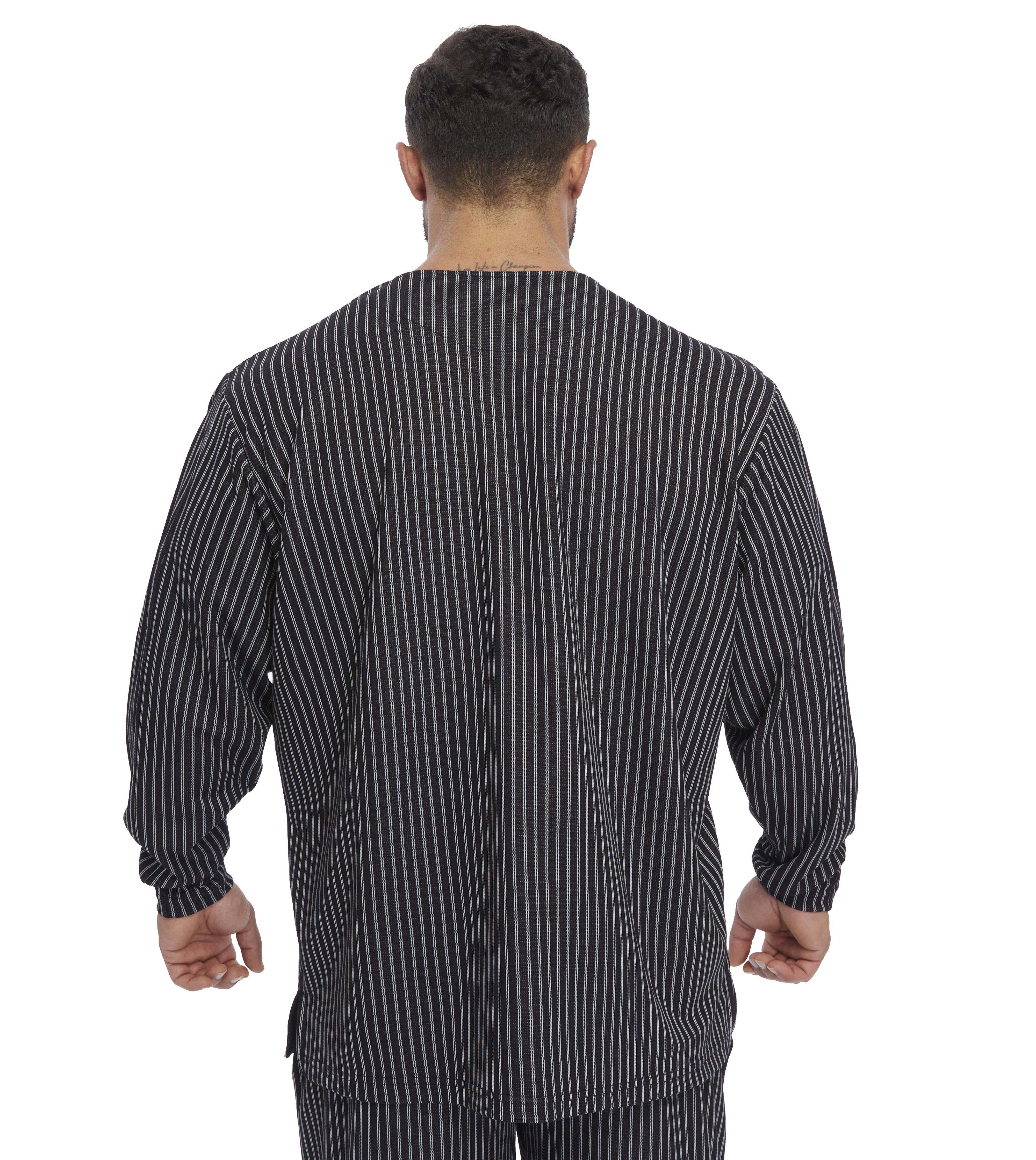 Erkek Oversize Çizgili Sweatshirt Big Sam 4740