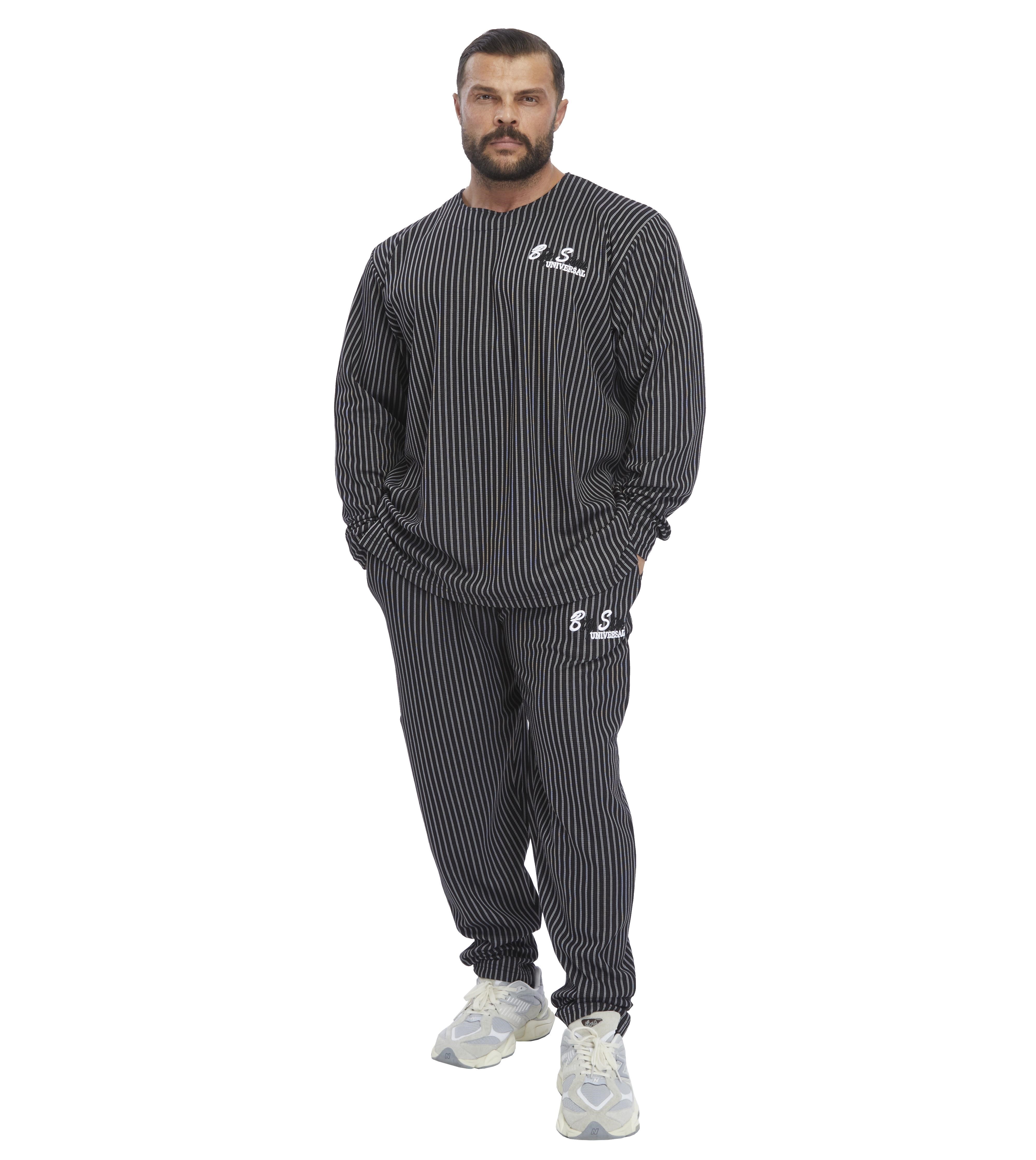 Erkek Oversize Çizgili Sweatshirt Big Sam 4740
