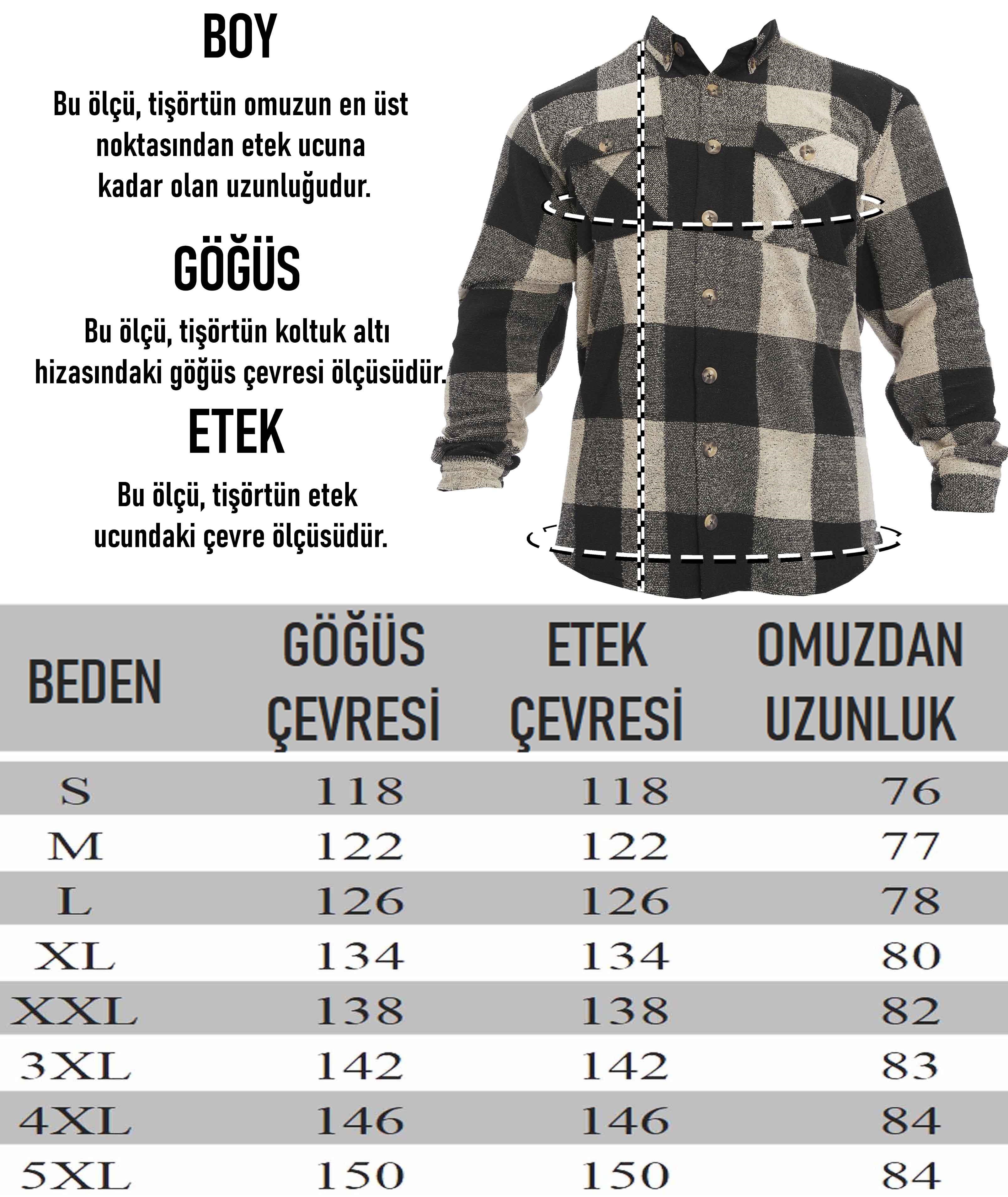 Erkek Oversize Havlu Gömlek, Kışlık Oduncu Gömleği BGSM 5058