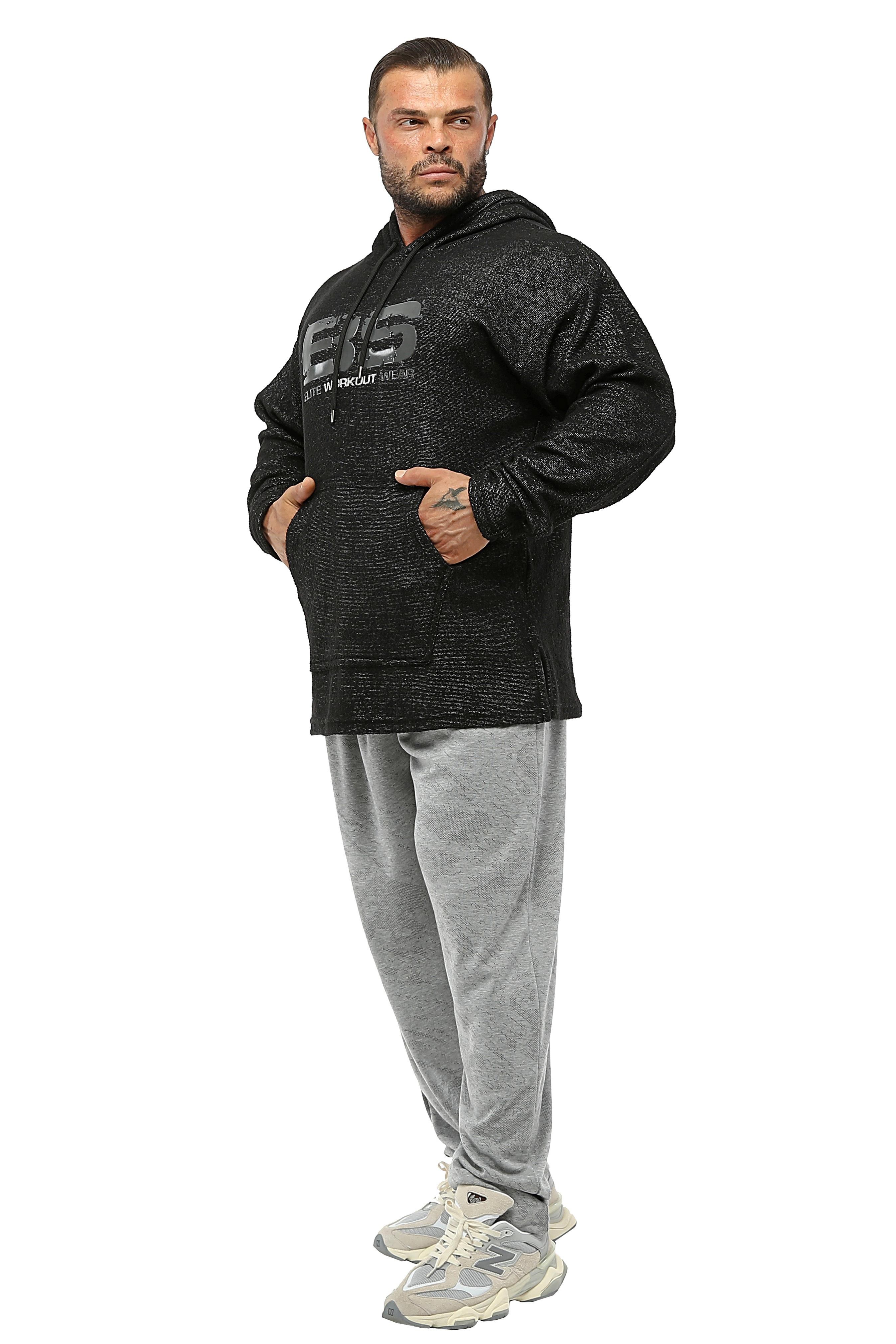 Erkek Oversize Havlu Kapüşonlu Ön Cepli Sweatshirt Big Sam 4719