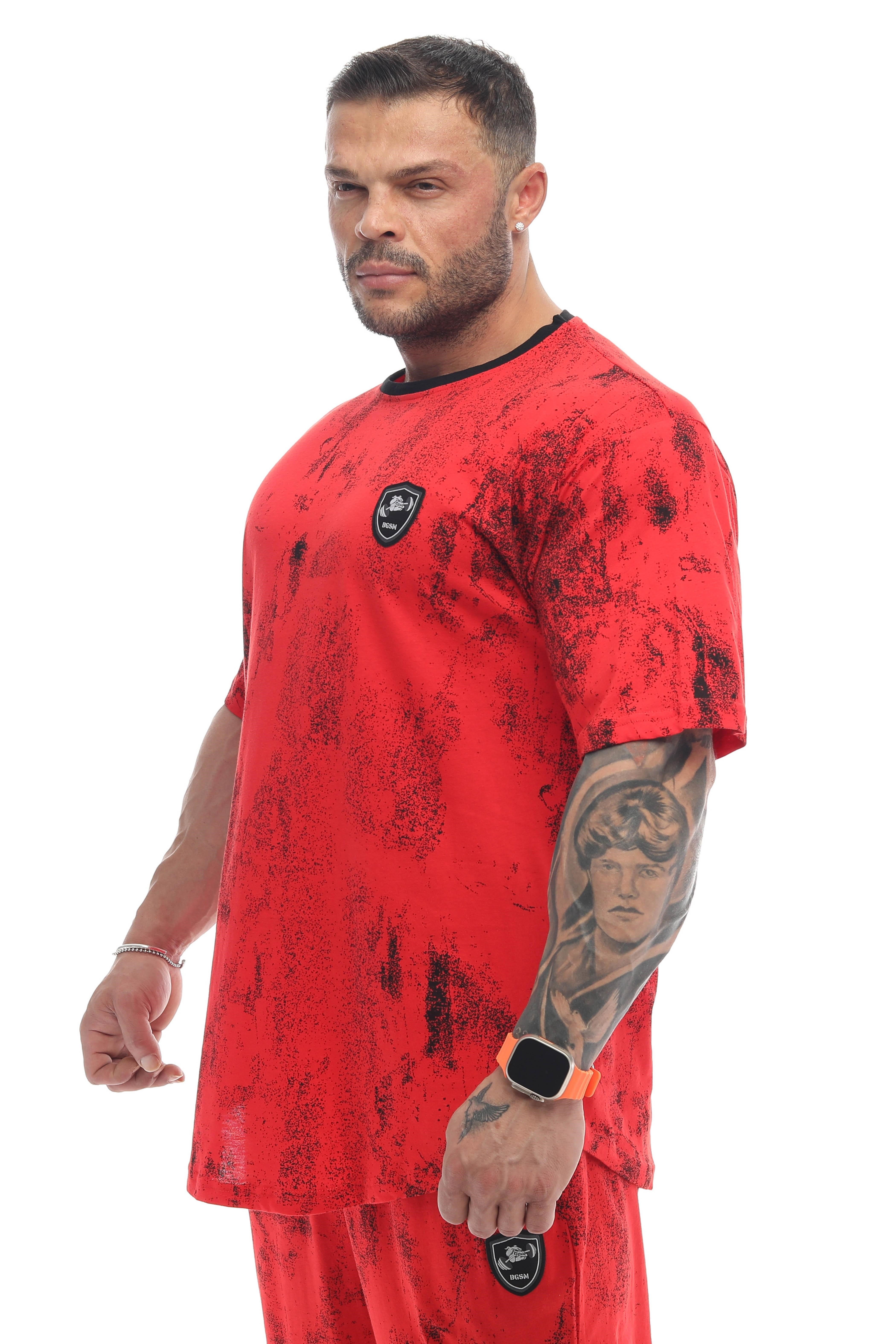Erkek Oversize İnce Yazlık Tişört %100 Pamuk Gym Rag Top BGSM 3334
