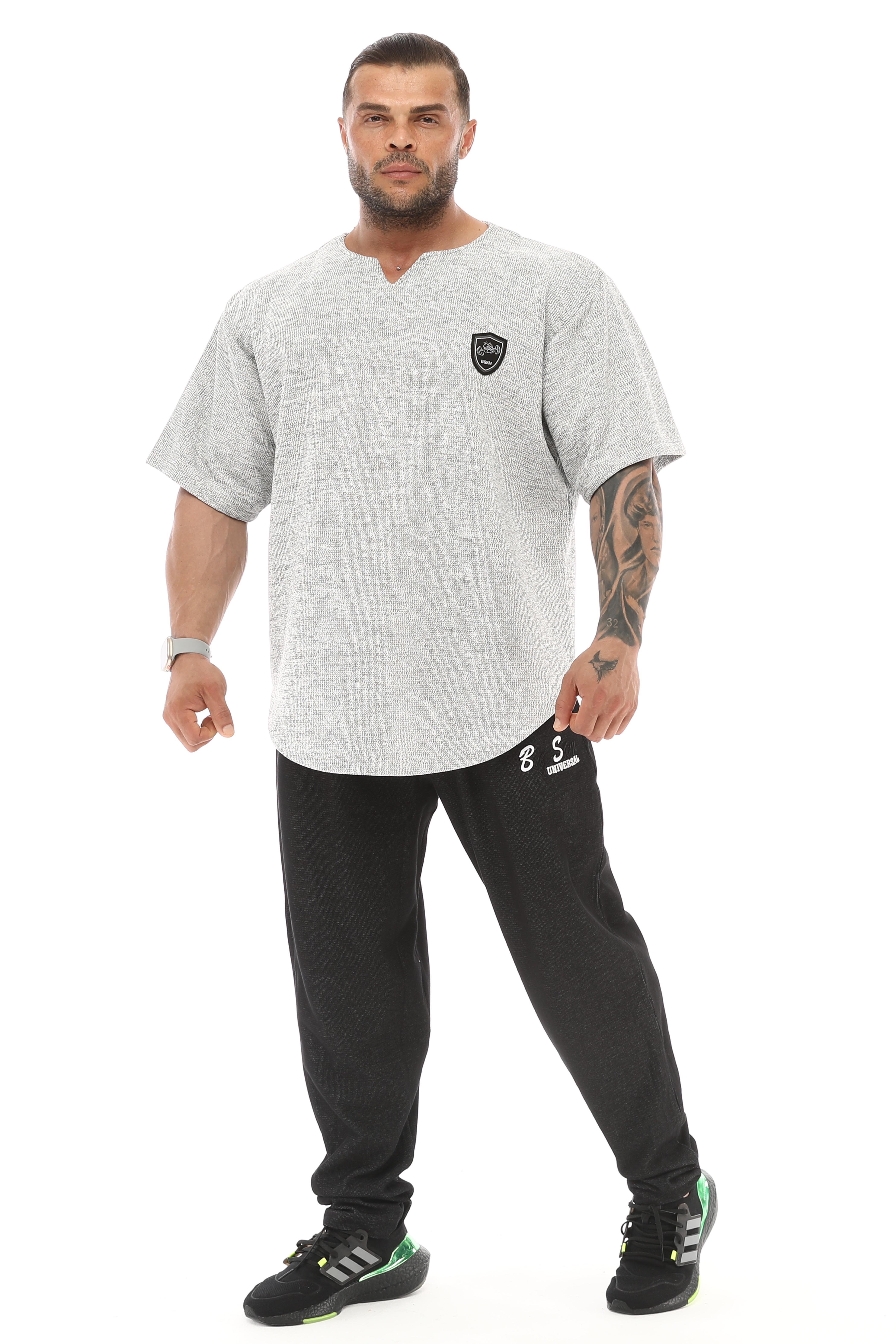 Erkek Oversize Kalın Tişört, Gym Antrenman Üstü BGSM 3348