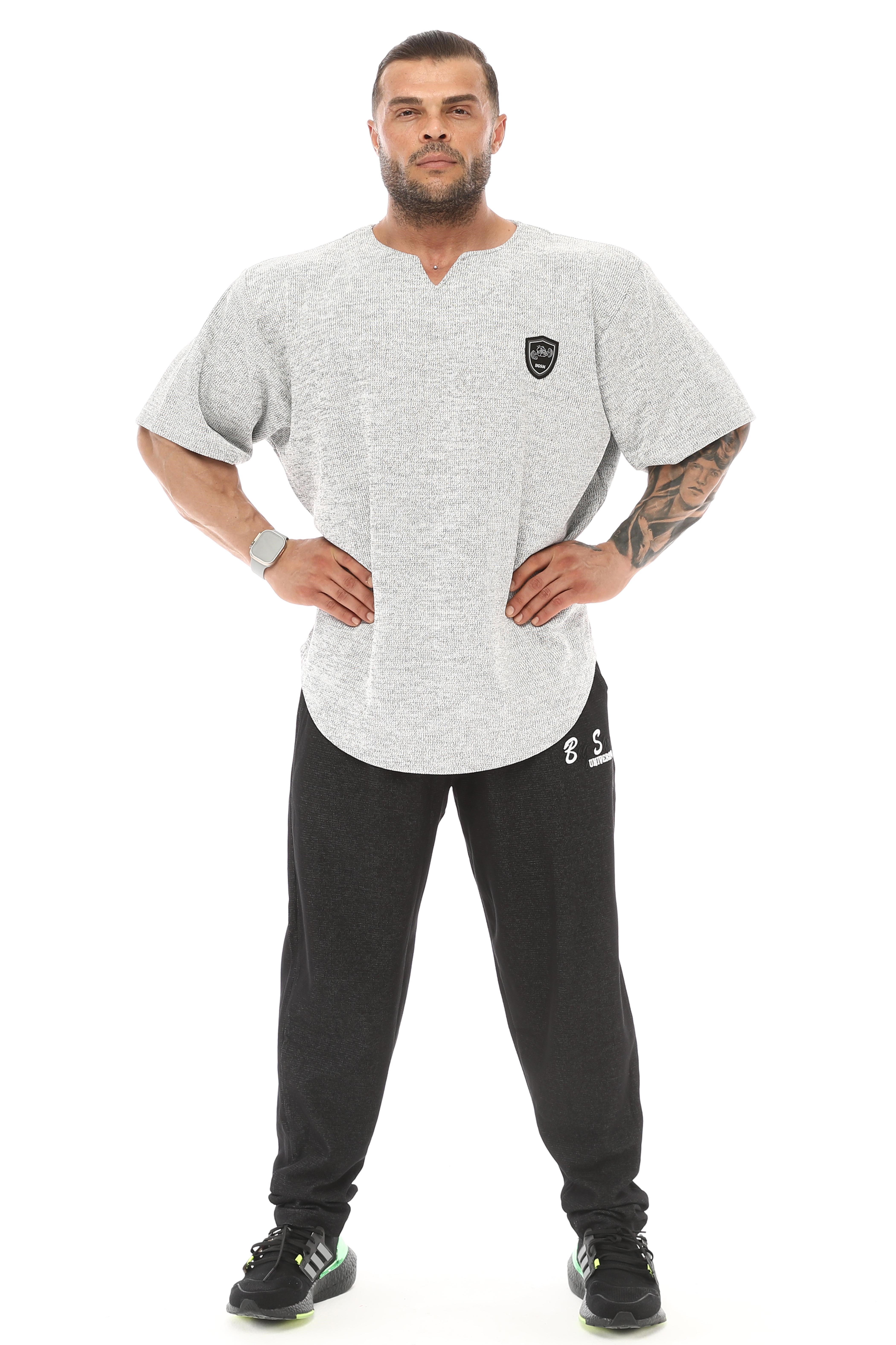Erkek Oversize Kalın Tişört, Gym Antrenman Üstü BGSM 3348