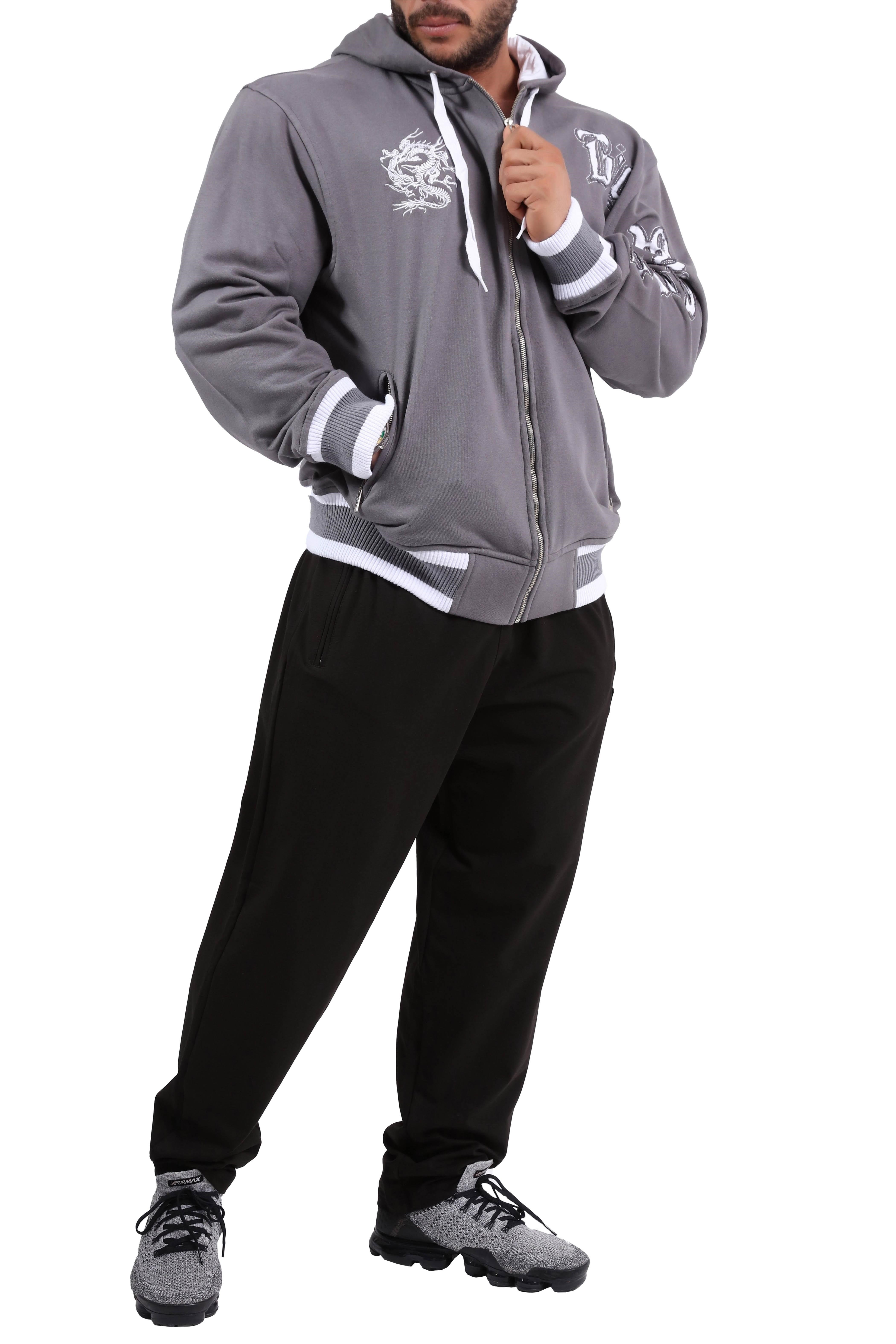 Erkek Oversize Kapşonlu Fermuarlı Sweatshirt Big Sam 3533