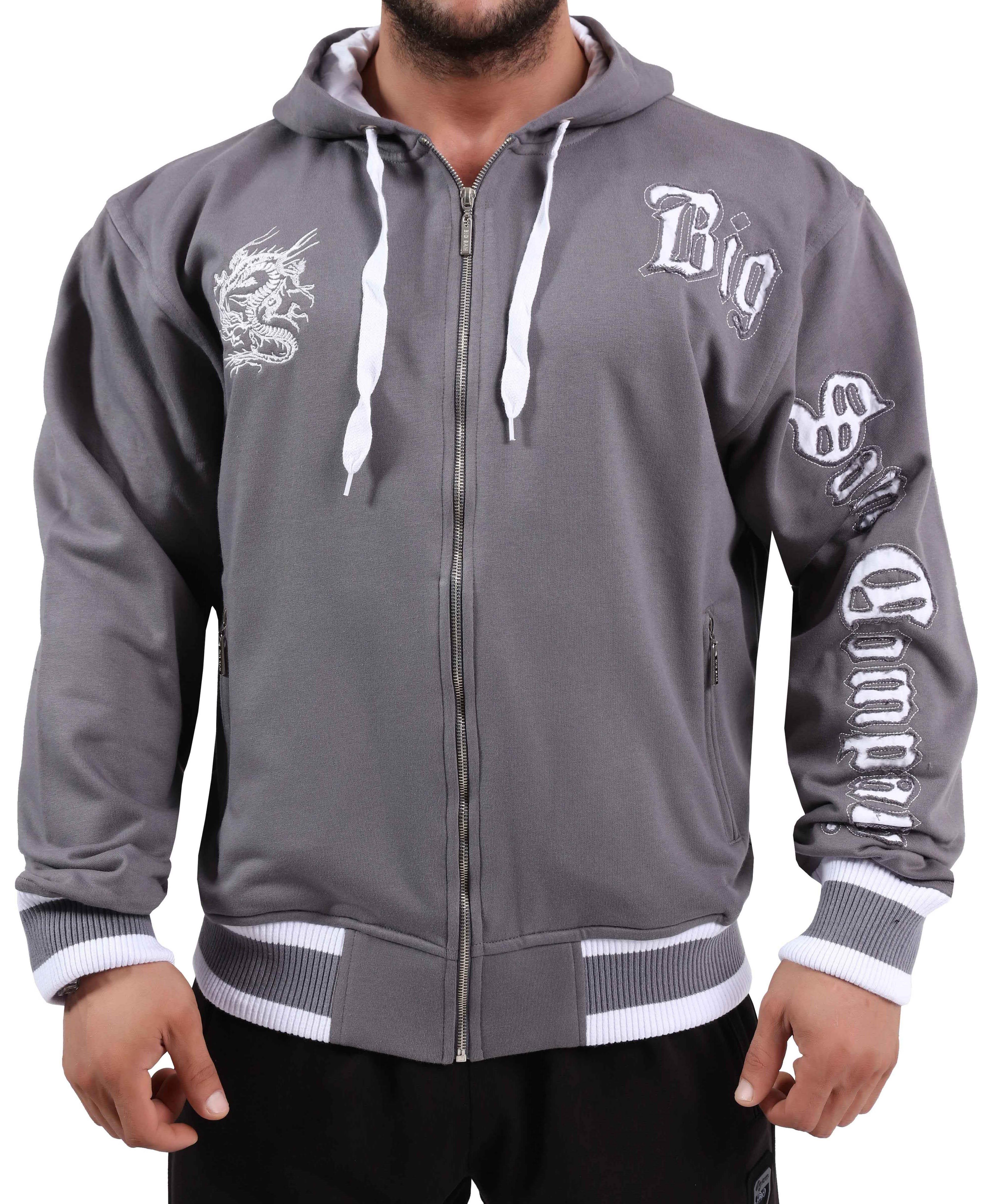 Erkek Oversize Kapşonlu Fermuarlı Sweatshirt Big Sam 3533