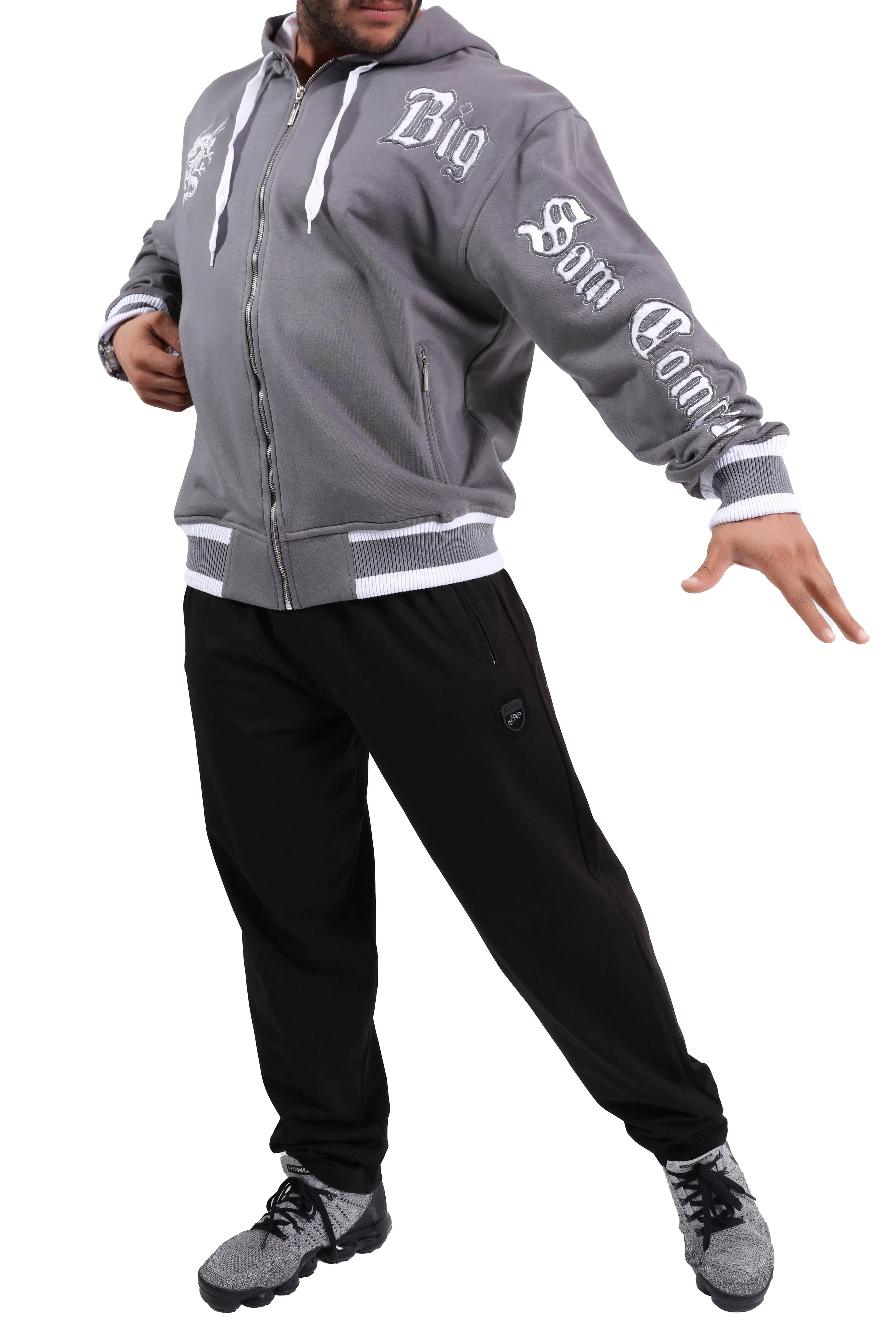 Erkek Oversize Kapşonlu Fermuarlı Sweatshirt Big Sam 3533