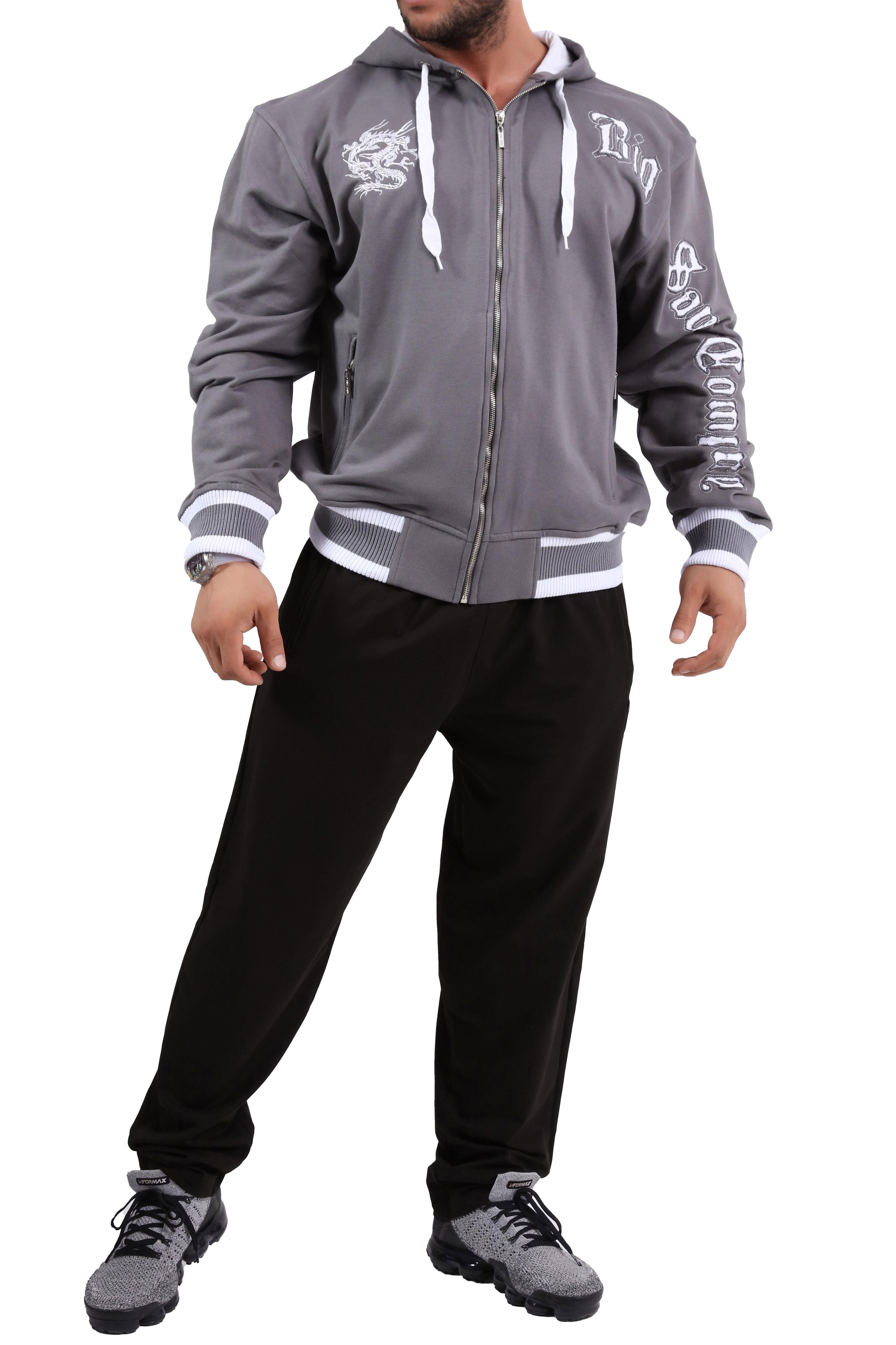 Erkek Oversize Kapşonlu Fermuarlı Sweatshirt Big Sam 3533