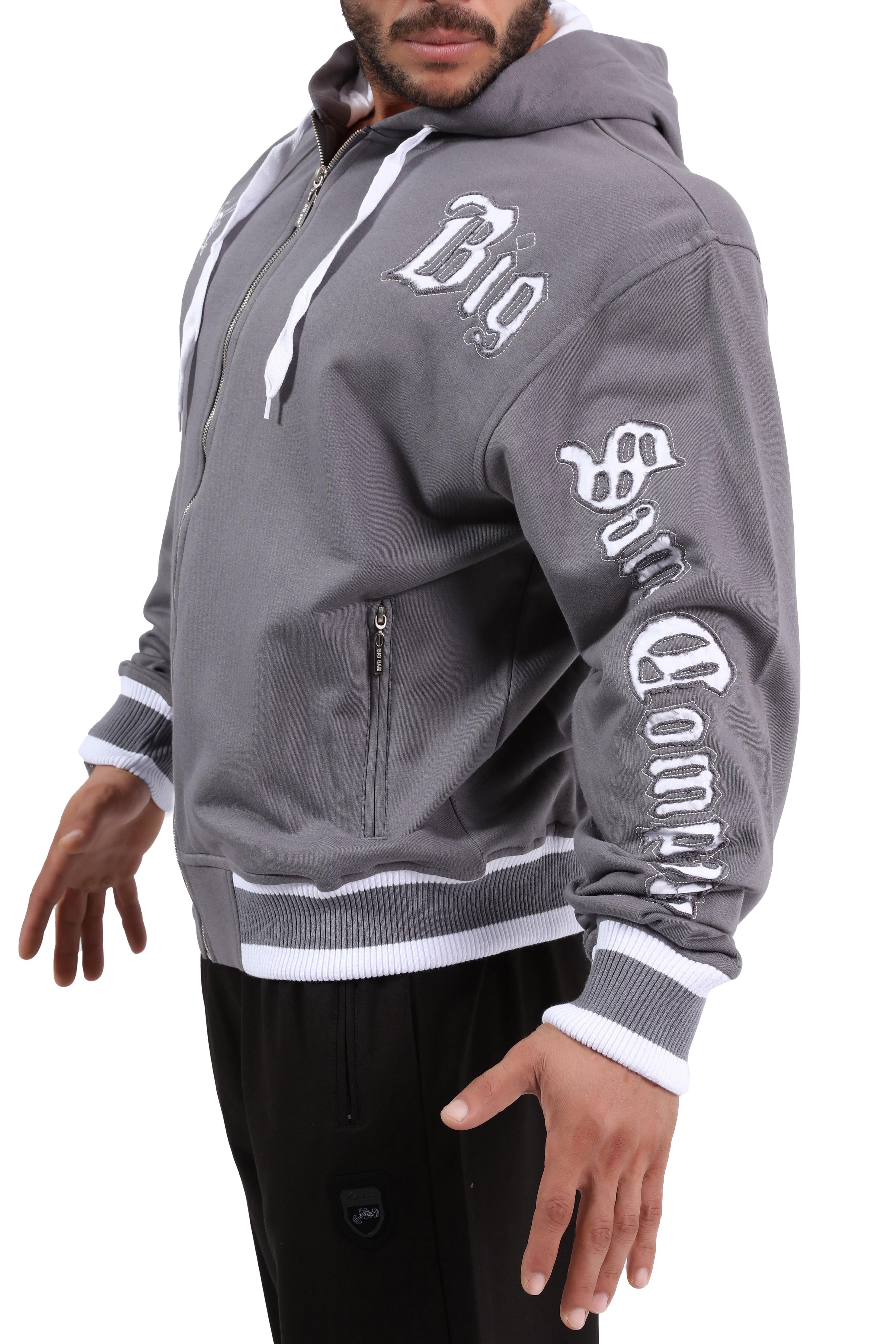 Erkek Oversize Kapşonlu Fermuarlı Sweatshirt Big Sam 3533