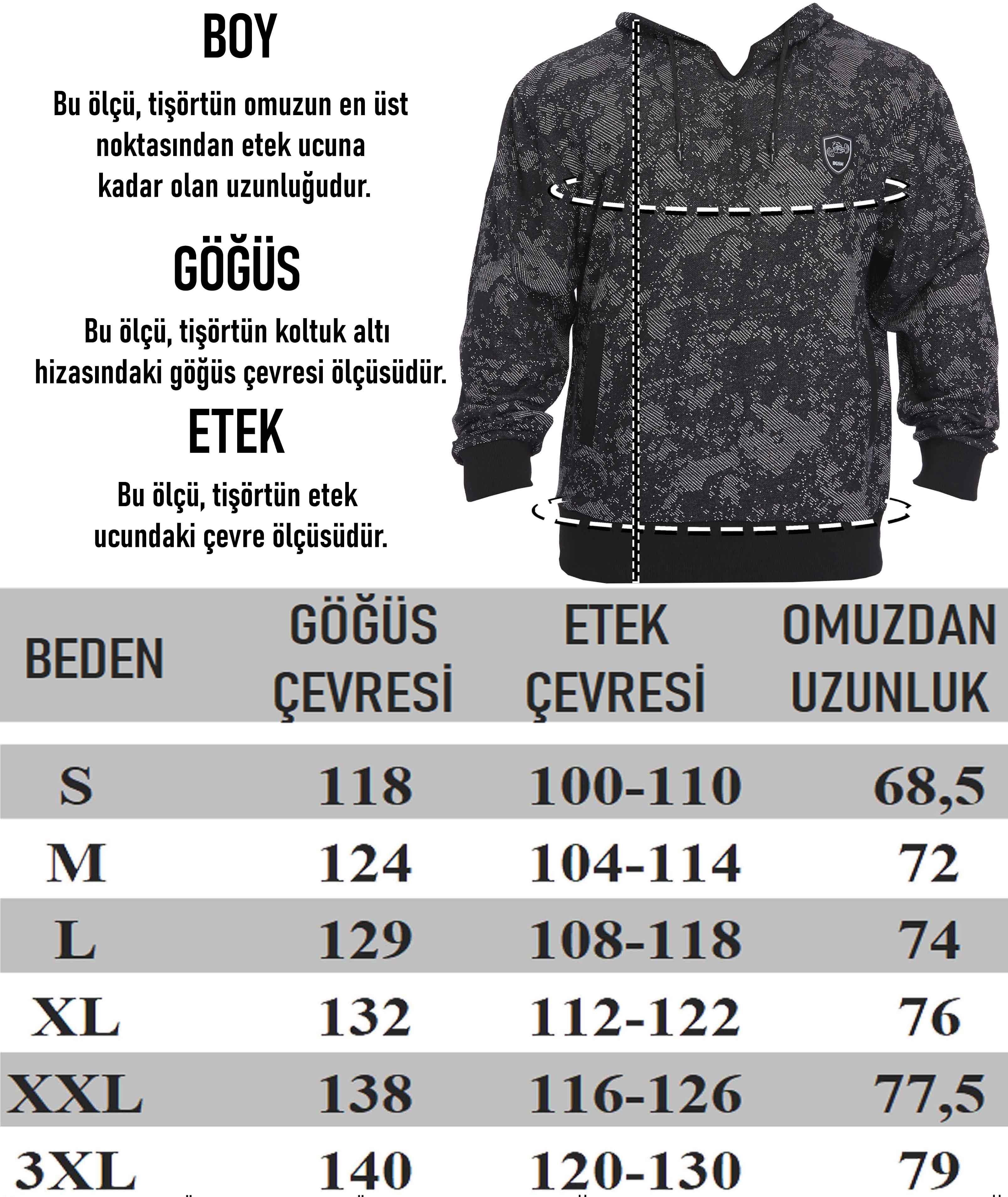 Erkek Oversize Kapşonlu Sweatshirt BGSM 4738
