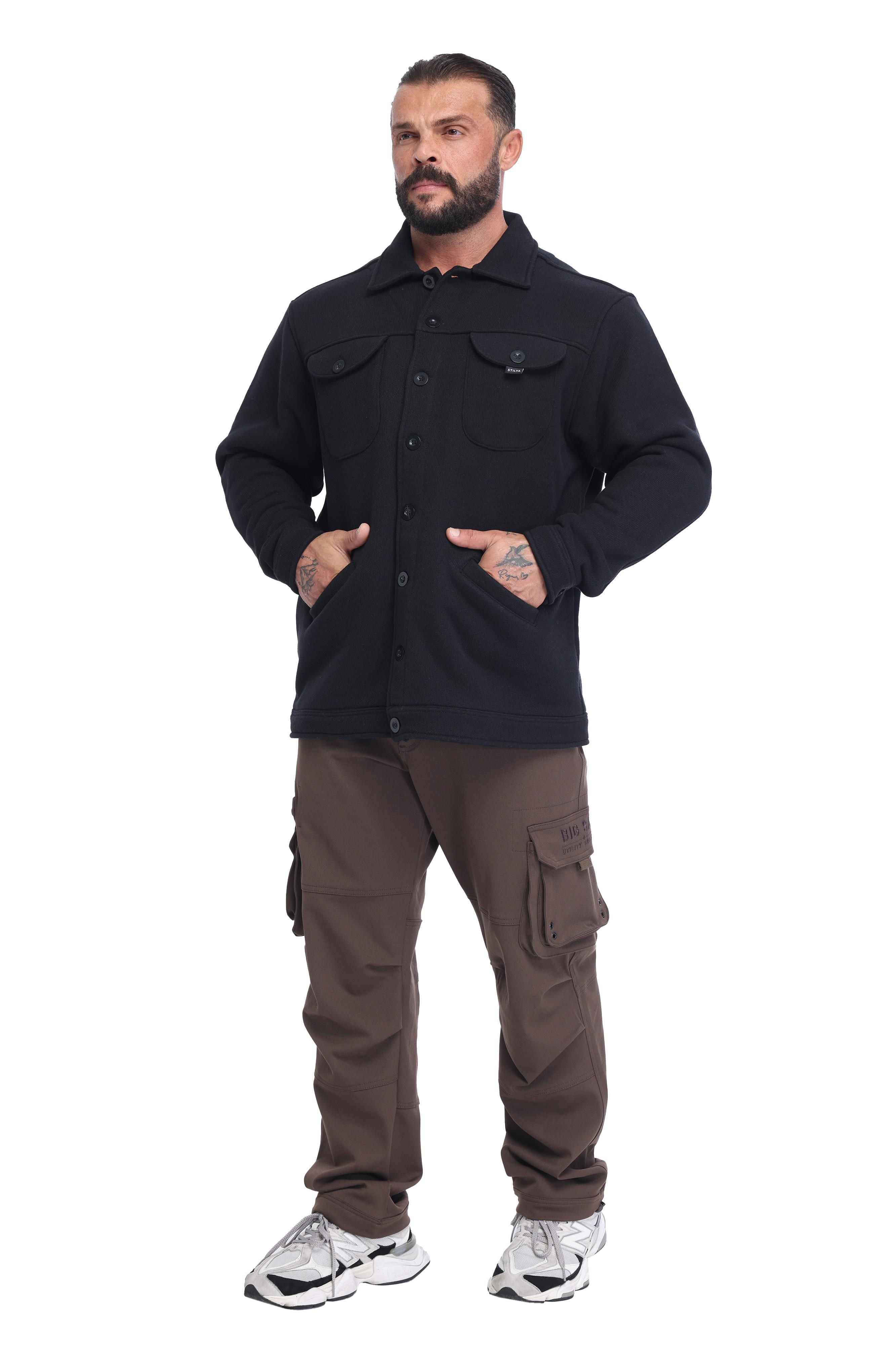 Erkek Oversize Pamuklu Kışlık Gömlek Ceket Stilya 3646