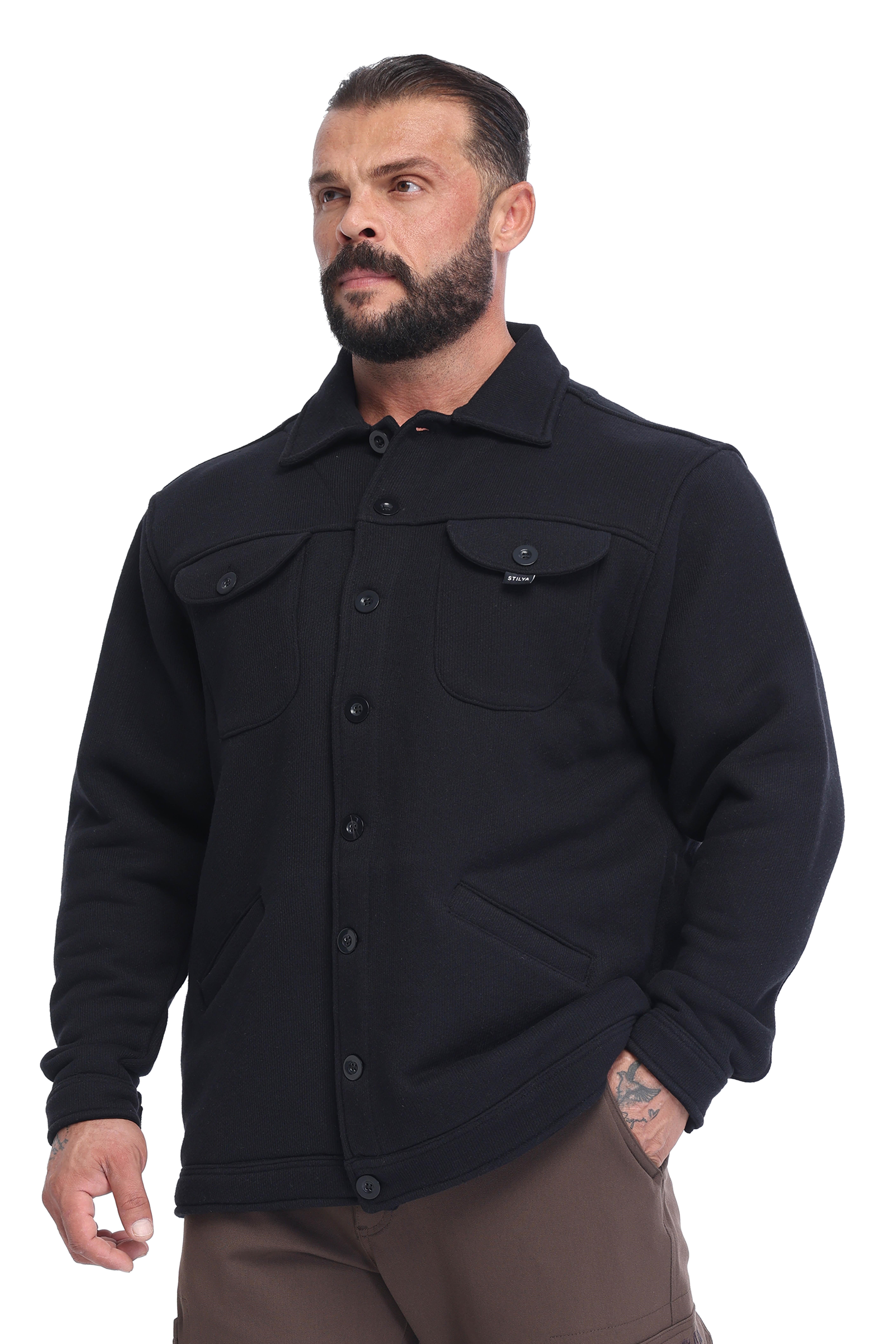 Erkek Oversize Pamuklu Kışlık Gömlek Ceket Stilya 3646