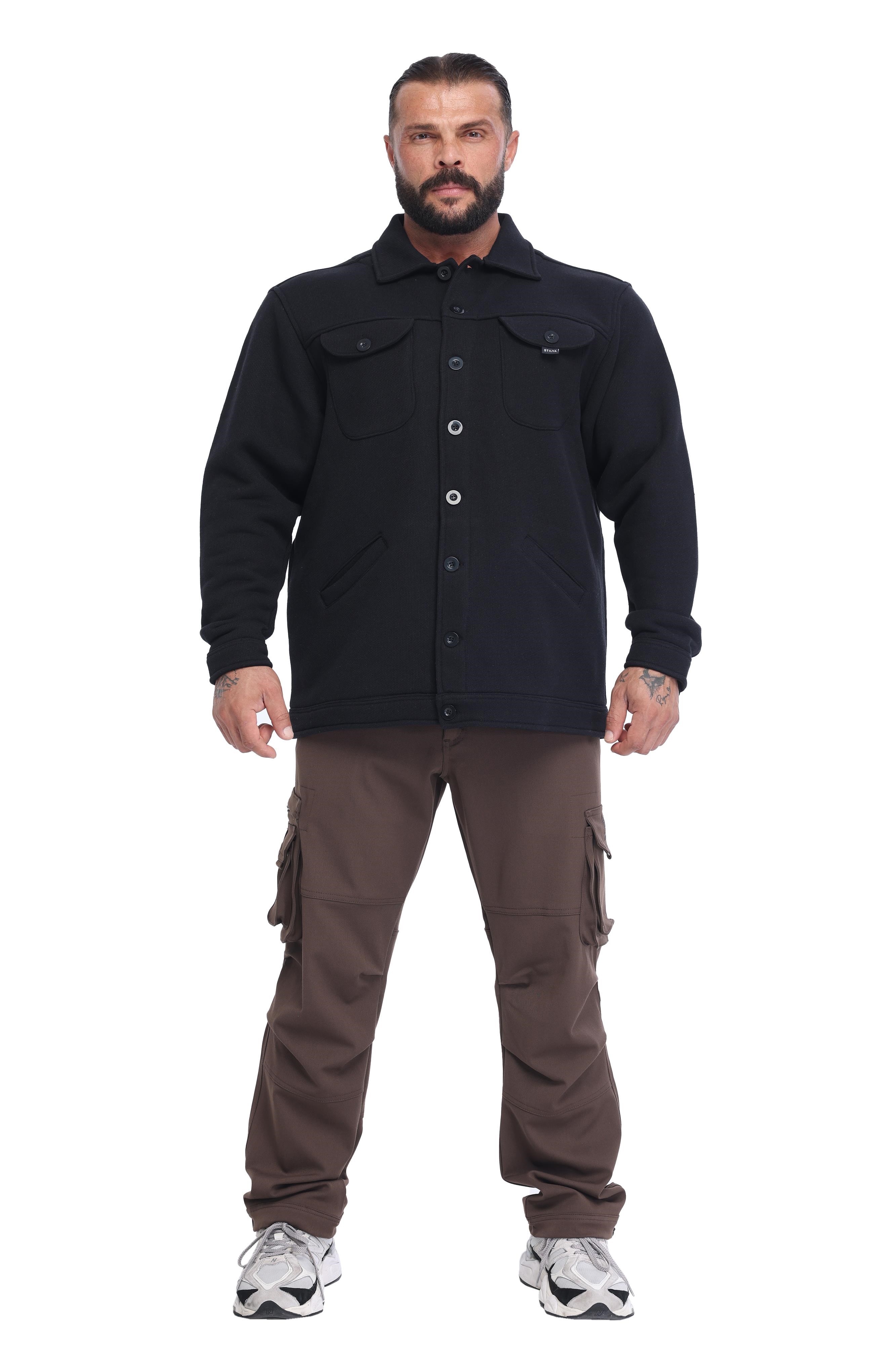 Erkek Oversize Pamuklu Kışlık Gömlek Ceket Stilya 3646