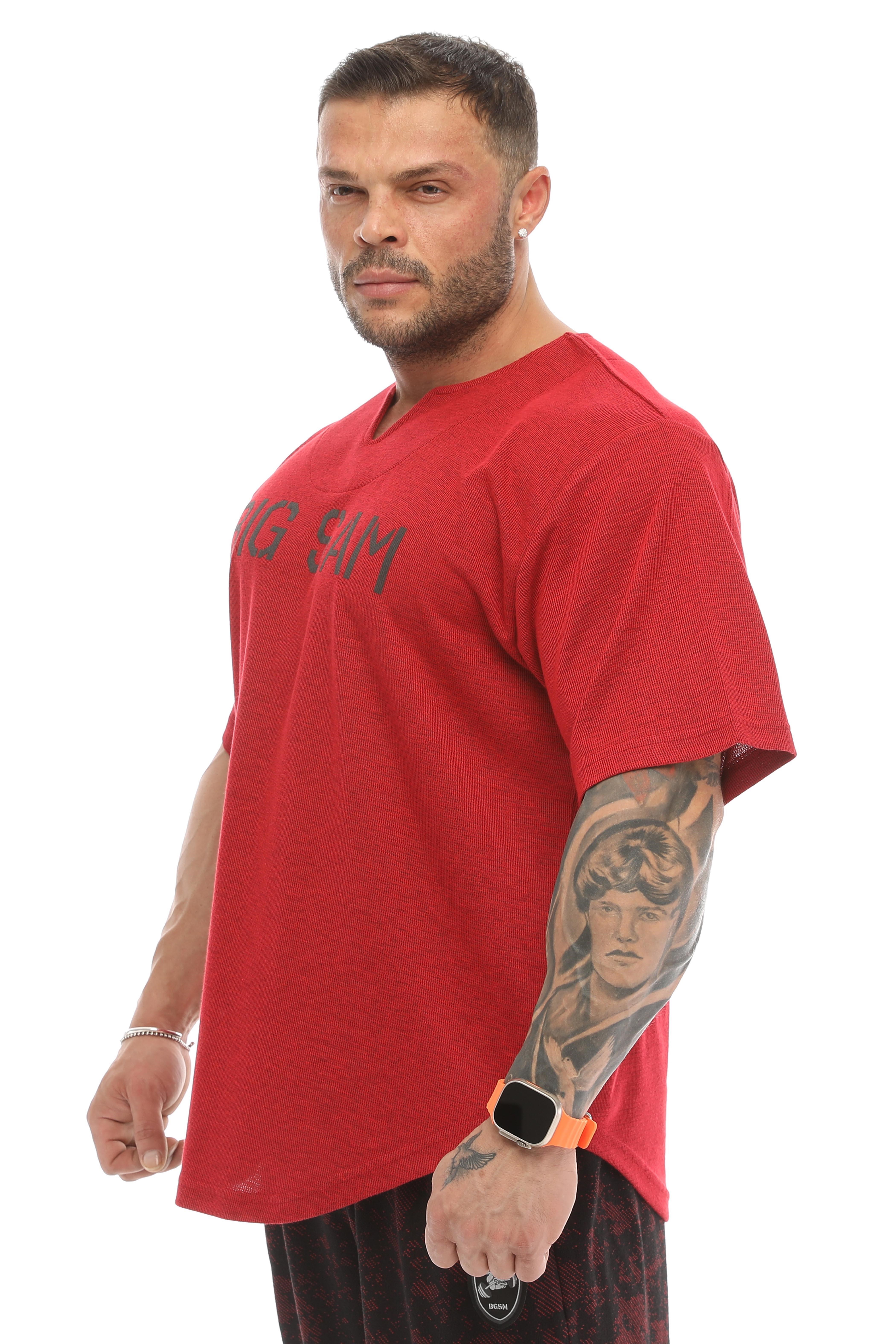 Erkek Oversize Spor Tişört Gym Rag Top Big Sam 3332