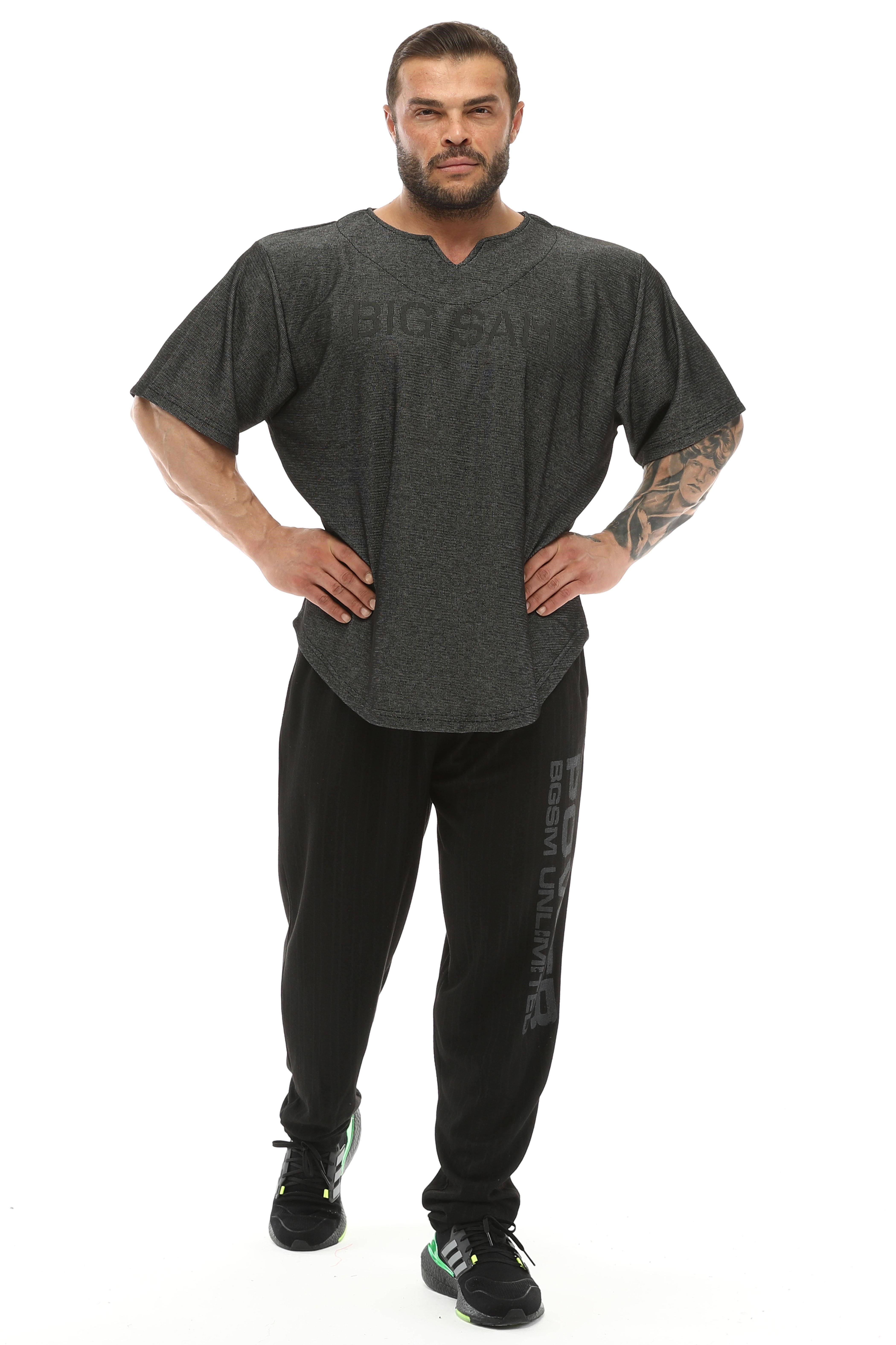 Erkek Oversize Spor Tişört Gym Rag Top Big Sam 3332