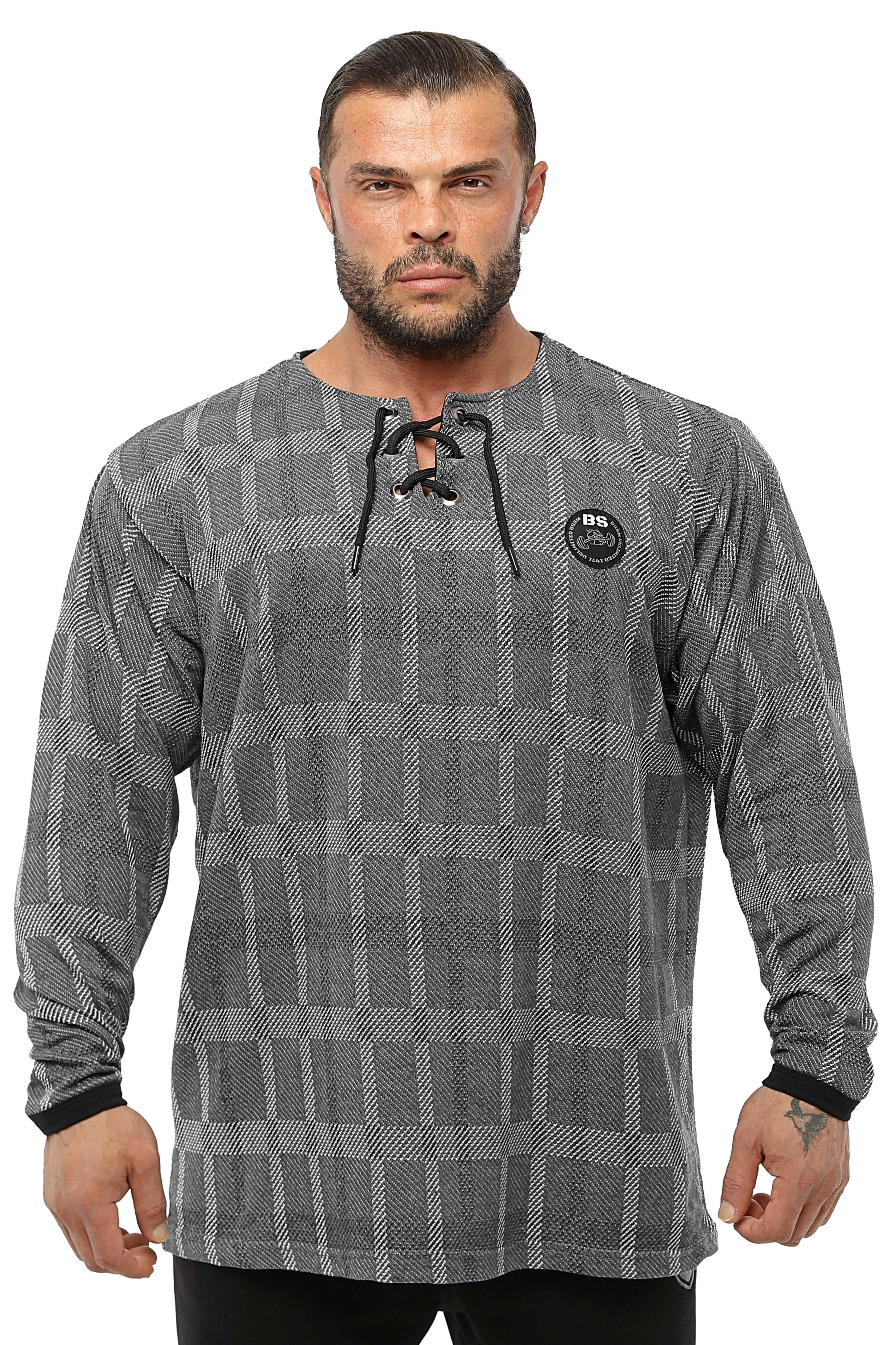 Erkek Oversize Sweatshirt, İnce Kumaştan Pamuklu Spor Uzun Kollu BGSM 4736