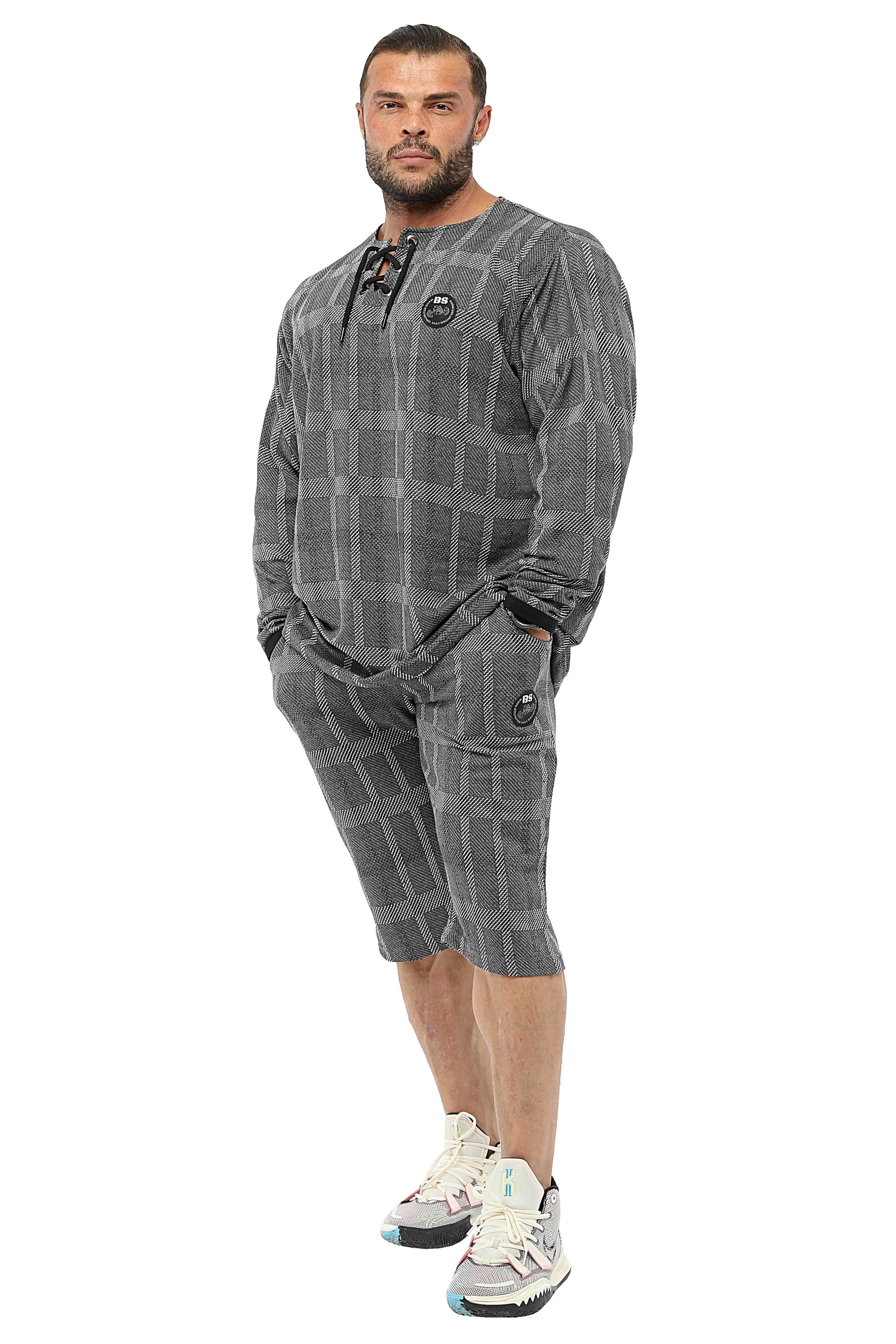 Erkek Oversize Sweatshirt, İnce Kumaştan Pamuklu Spor Uzun Kollu BGSM 4736