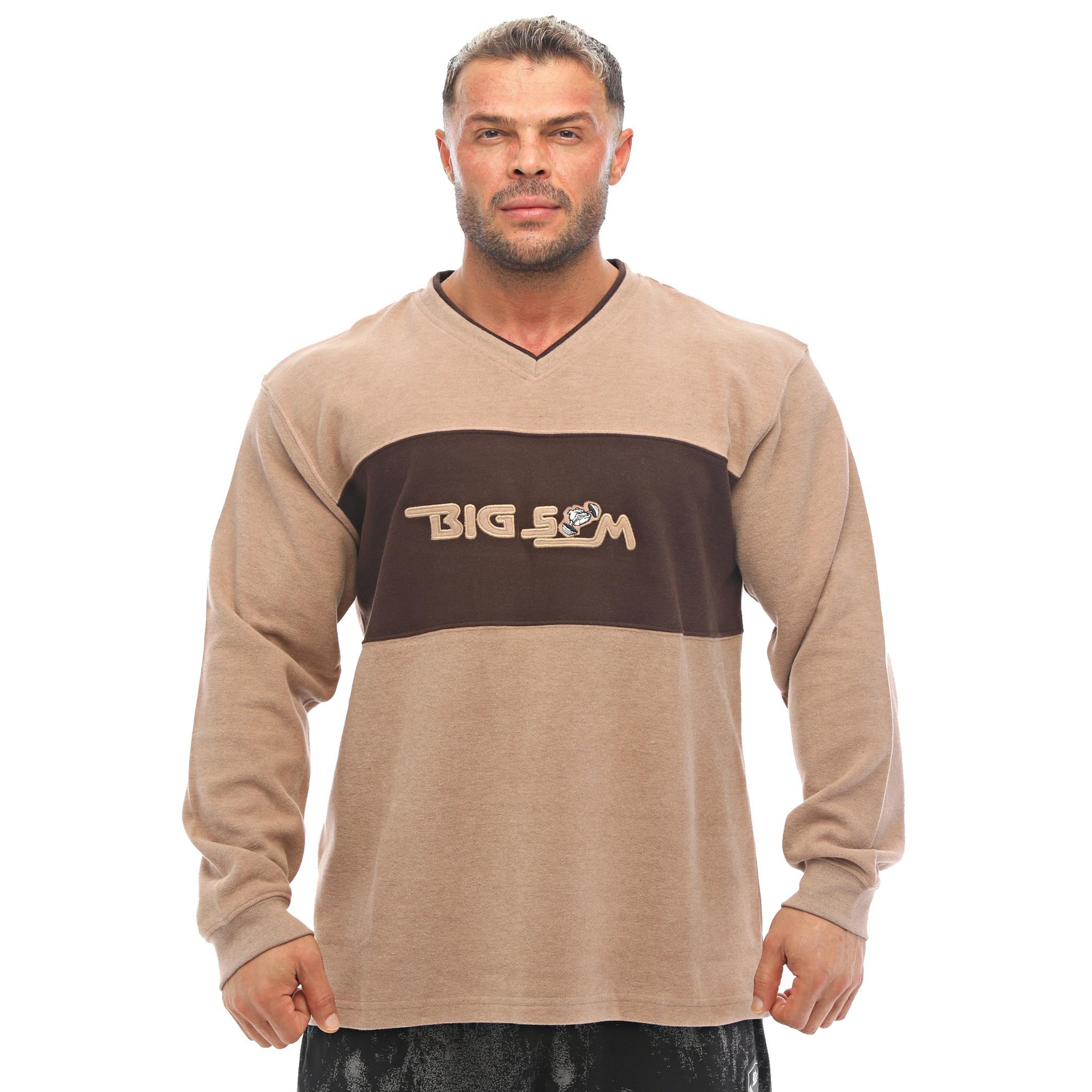 Erkek Oversize Sweatshirt Kışlık V Yaka Big Sam 4653