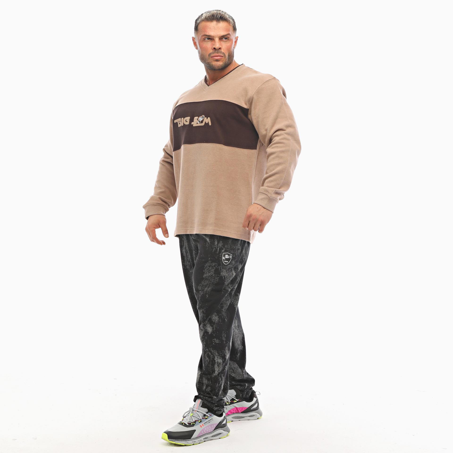 Erkek Oversize Sweatshirt Kışlık V Yaka Big Sam 4653