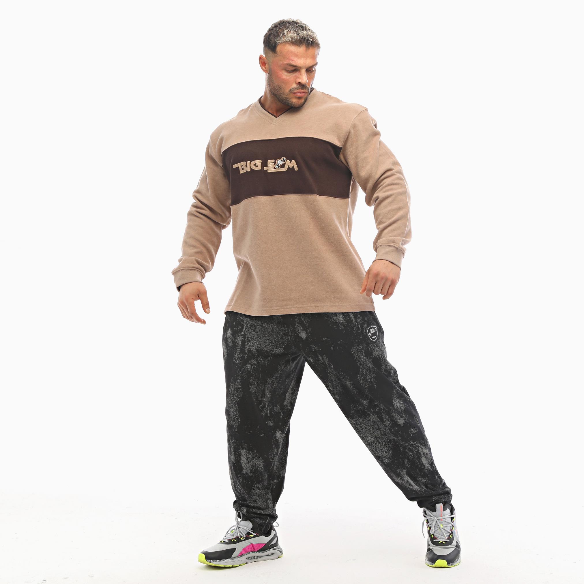 Erkek Oversize Sweatshirt Kışlık V Yaka Big Sam 4653