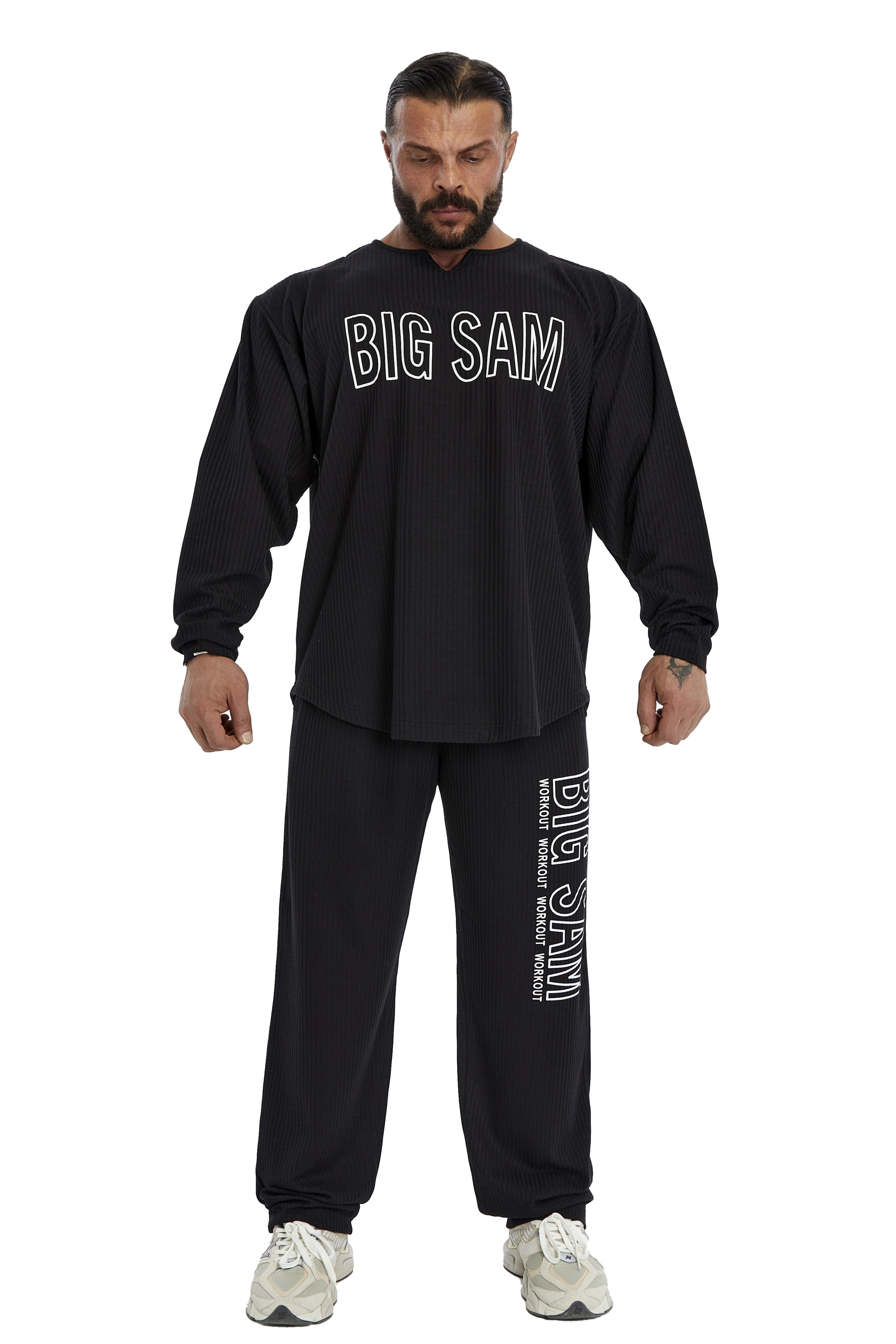 Erkek Oversize Sweatshirt Yaka Detaylı Uzun Kollu Big Sam 4743